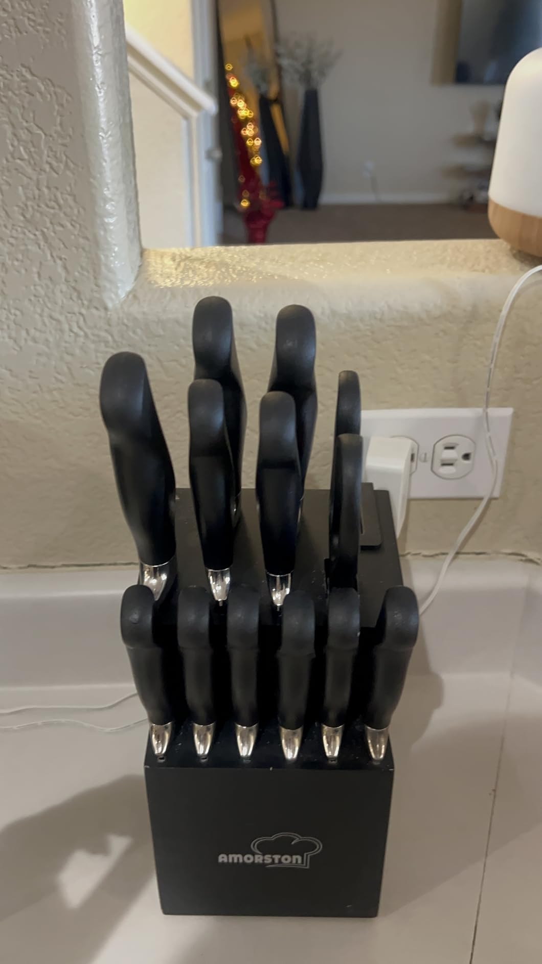 Amorston Knife Set 15 Piece Kitchen Knife Set with Block customer photo 2