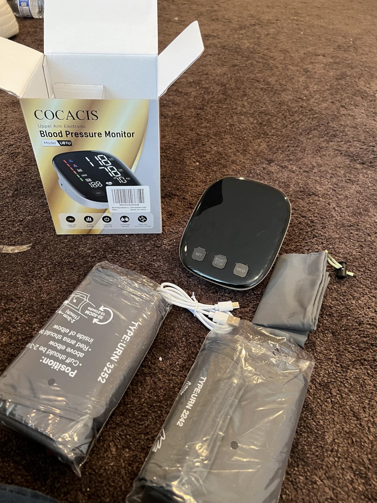 Blood Pressure Monitors, 9-17'' & 13-21'' Extra Large Blood Pressure Cuff | 6 in Large LED Backlit Display, 2 Upper Arm Extra Large Blood Pressure Cuffs, Dual Powers (USB-C & 4 AAA), For Home Use customer photo 1