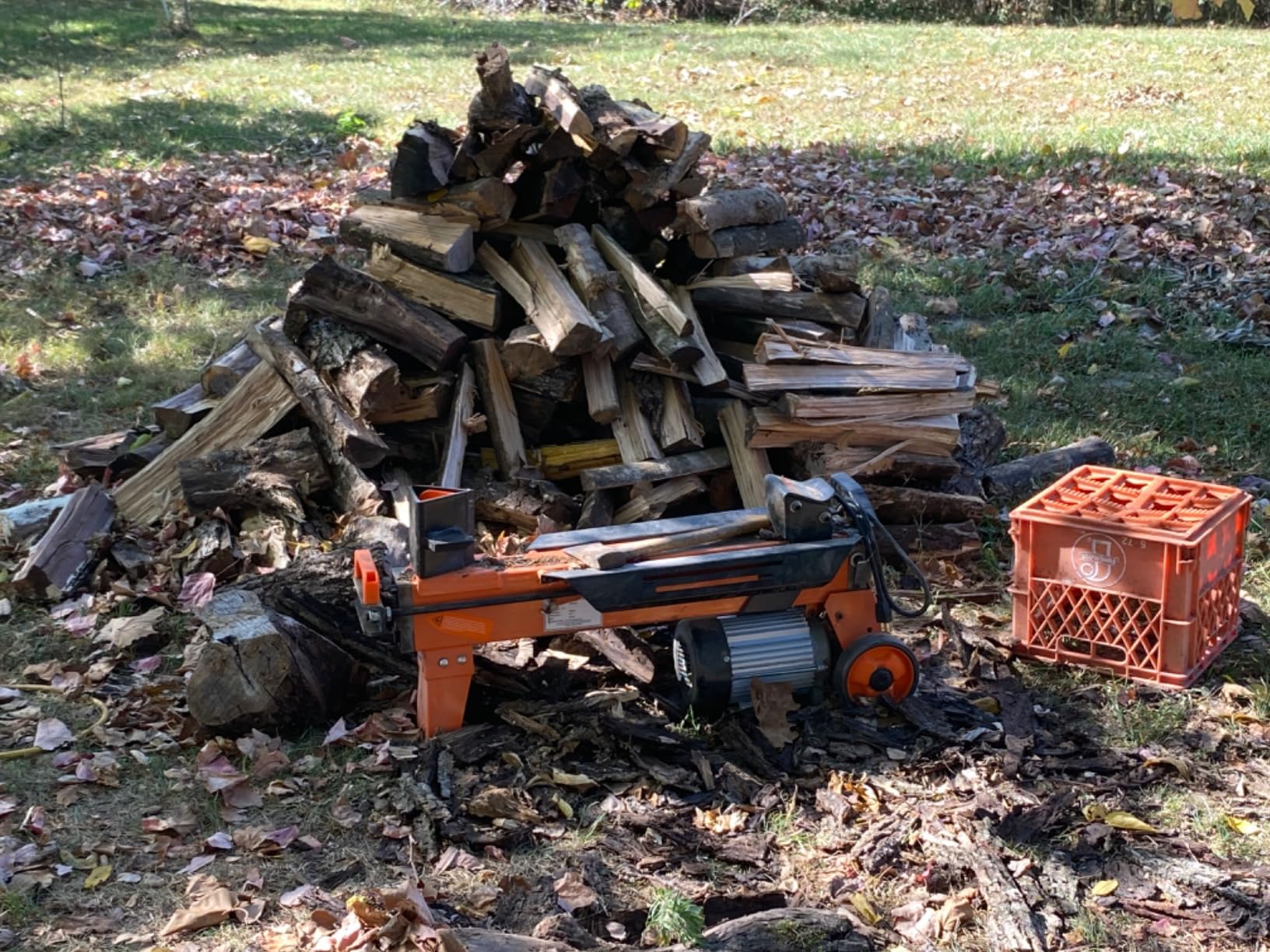 PROYAMA Log Splitter 7 Ton with Stand, Wood Splitter Electric Powered, Hydraulic Ram, Firewood Splitting Machine Black Stand Wood Splitter | 15A Motor Firewood Splitting Machine with Hydraylic Ram for Home Heating, and Yard Maintenance customer photo 1