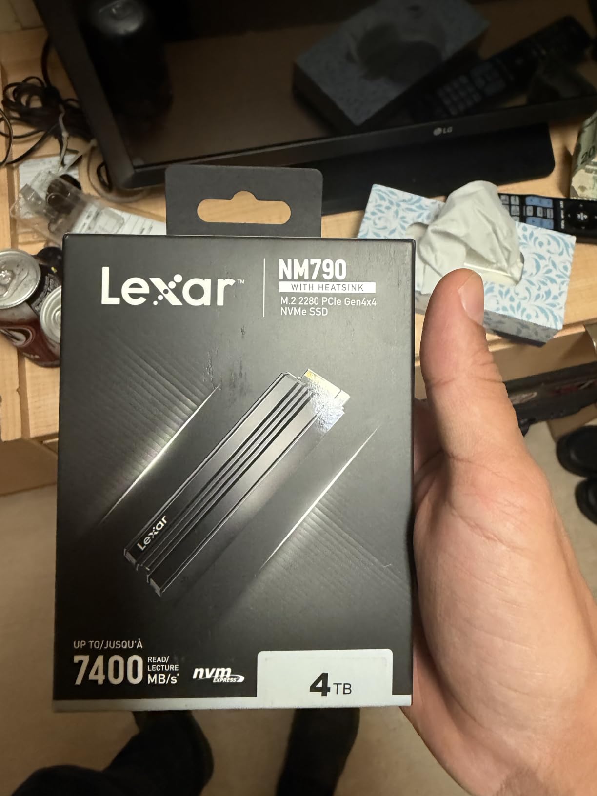 Lexar 4TB NM790 NVMe SSD w/Heatsink, 7400/6500 MB/s, M.2 2280, PCIe Gen 4x4 | Compatible w/ PS5, Gamers & Content Creators, PC & Laptops, SLC Cache, Single-Sided Design, LNM790X004T-RN9NU customer photo 1