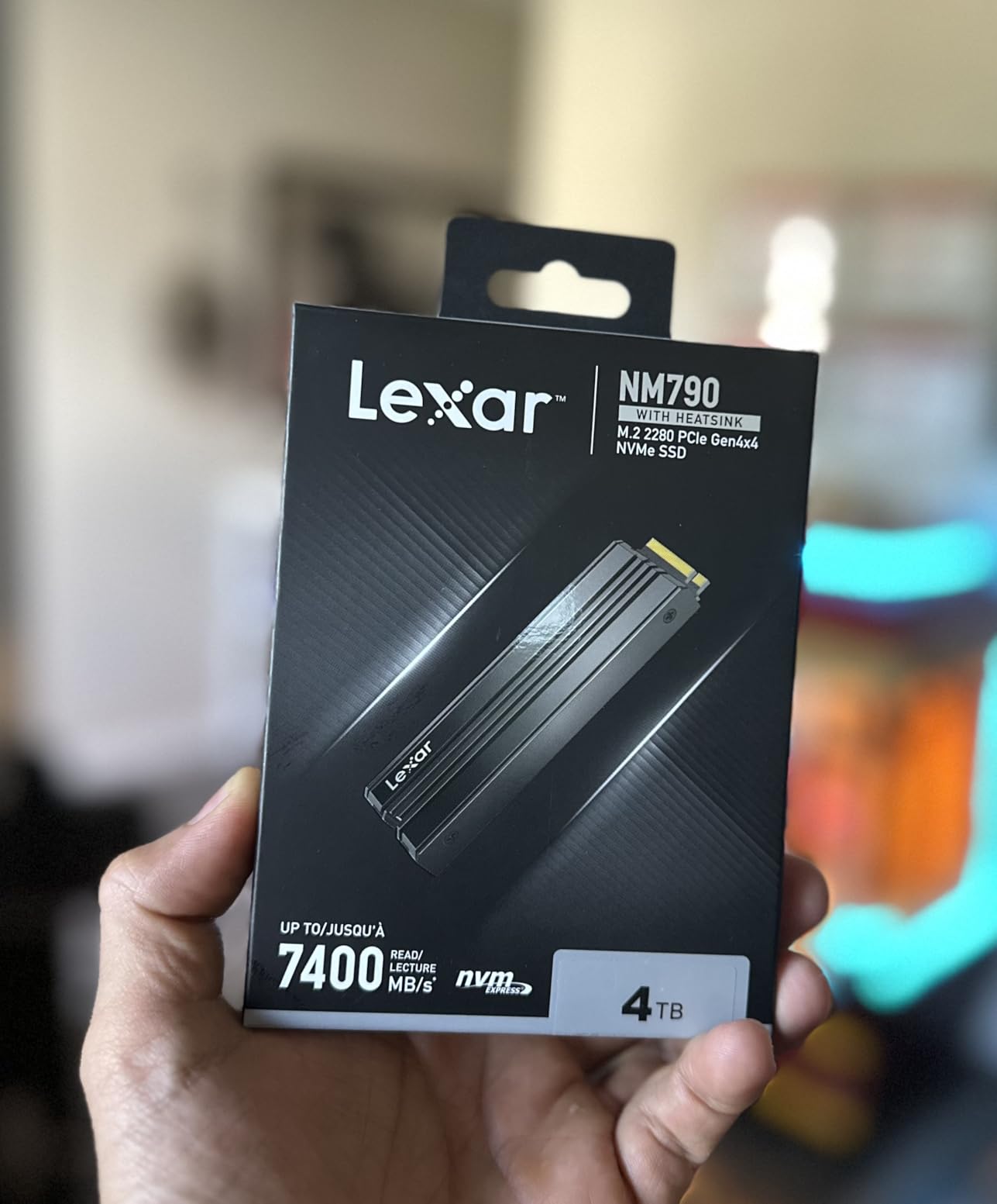 Lexar 4TB NM790 NVMe SSD w/Heatsink, 7400/6500 MB/s, M.2 2280, PCIe Gen 4x4 | Compatible w/ PS5, Gamers & Content Creators, PC & Laptops, SLC Cache, Single-Sided Design, LNM790X004T-RN9NU customer photo 2