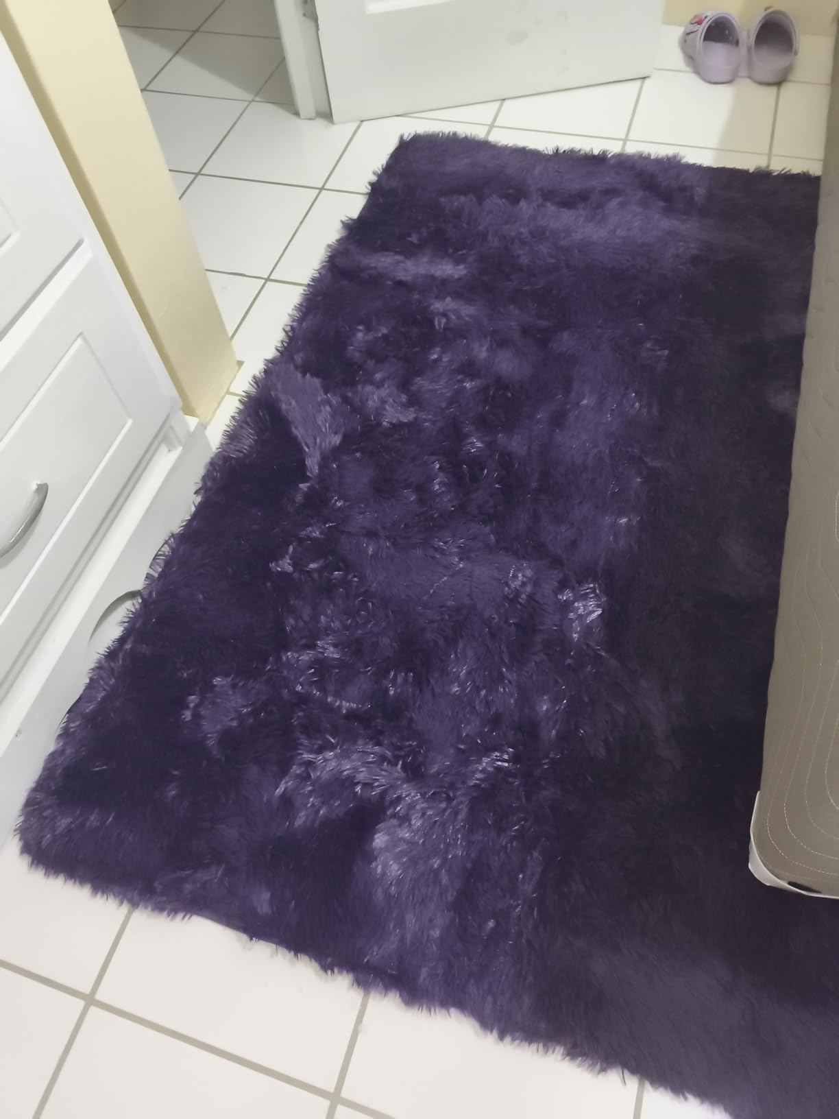 Softlife Area Rug for Bedroom, Fluffy Shag Plush Creamy Rugs for Living Room Girls, Shaggy Throw Soft Fuzzy Small Kids Carpet for Dorm Bedside Ultra Cozy Non-Slip Indoor Decor, 4x5.3 Feet customer photo 2