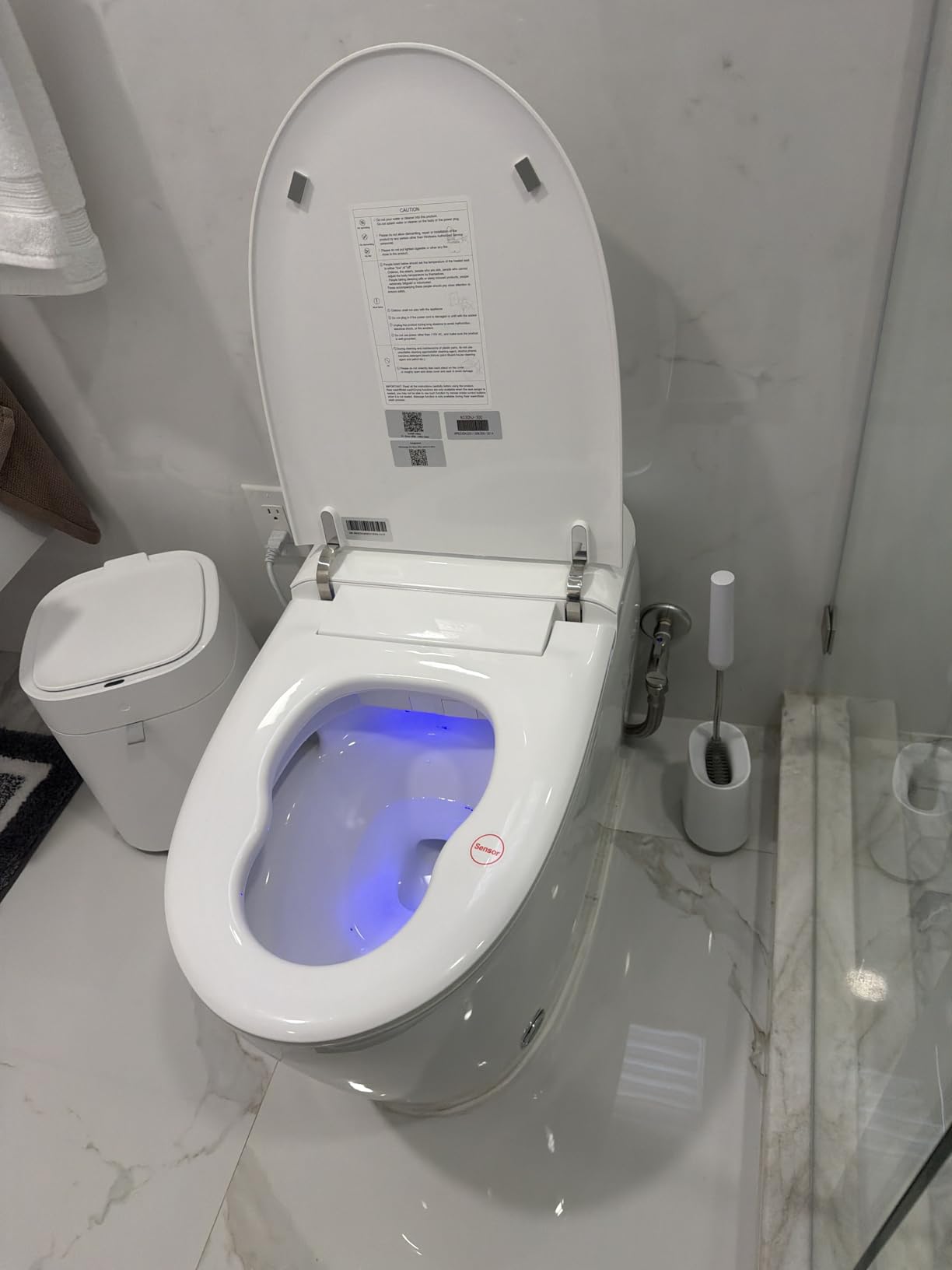Smart Toilet with Warm Water Sprayer and Dryer, One Piece Bidet Toilet with Auto Dual Flush Foot Sensor Operation,Heated Seat Smart with Built In Fahrenheit LED Display customer photo 2