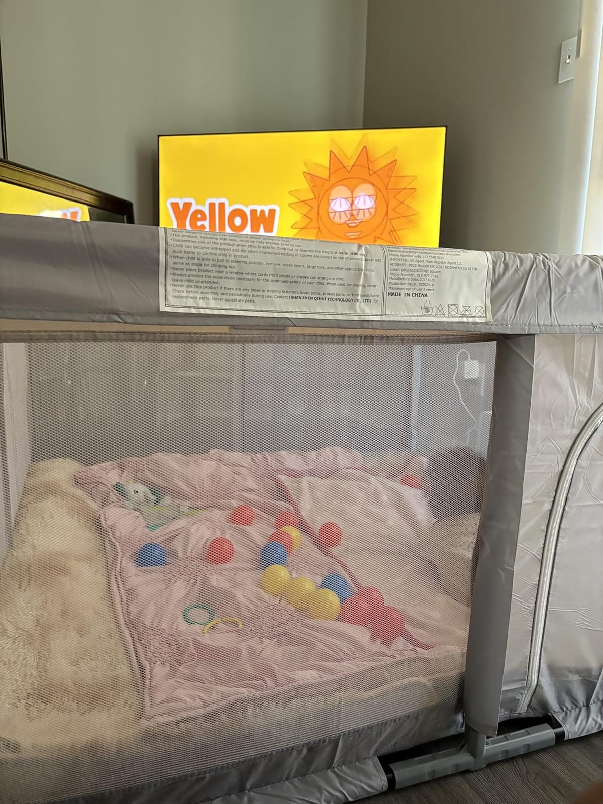 XVISHX Baby Playpen 50 x 50 Inch Play Pen Playards, Playpen for Babies and Toddlers, Baby Playard for Indoor & Outdoor Active Center Game Fence, with Skin-Friendly Fabric and Soft Breathable Mesh Grey customer photo 1