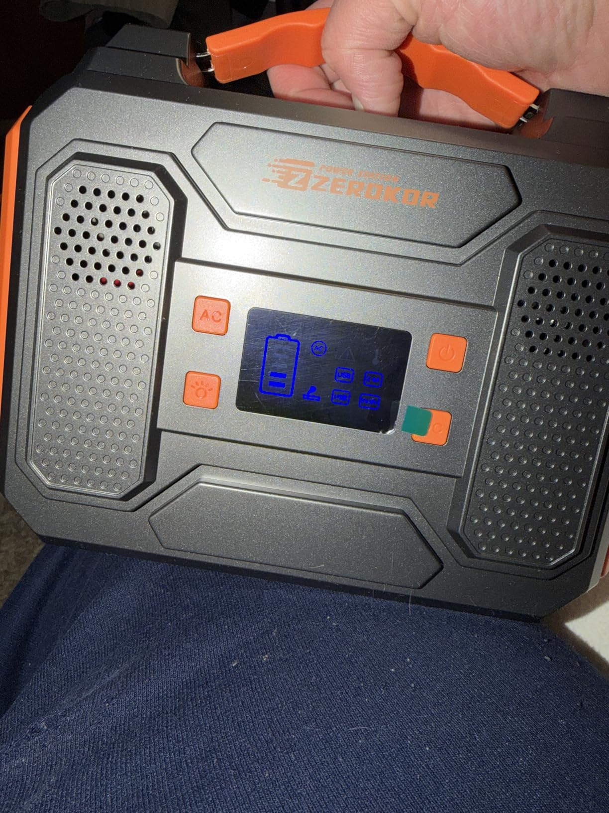 Portable Solar Generator 300W Portable Power Station with 60W Solar Panel | 110V Pure Sine Wave 280Wh Battery Solar Power Pack with USB QC3.0 DC AC Outlet for Camping Smart Device RV Van Outdoor-Orange customer photo 2
