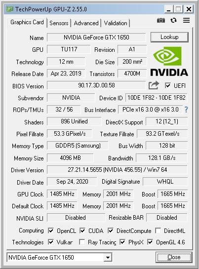 GTX 1650 4GB Low Profile Graphics Card | DP & HDMI,GDDR5 128-Bit,PCIe 3.0 x16,DirectX 12 OpenGL 4.6,HDCP 2.2 customer photo 1
