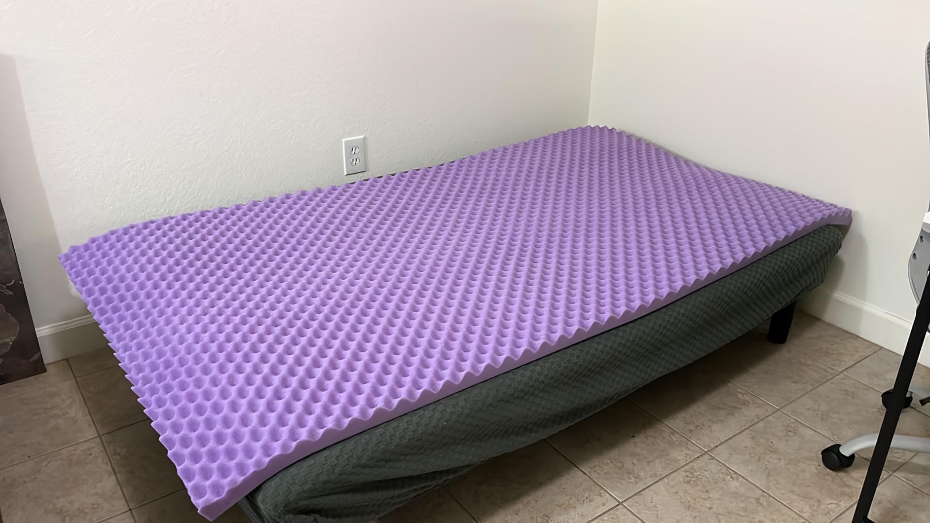 SINWEEK 2 Inch Egg Crate Memory Foam Mattress Topper Twin Size, Soft Mattress Pad for Back Pain Relief, Bed Topper, CertiPUR-US Certified customer photo 1