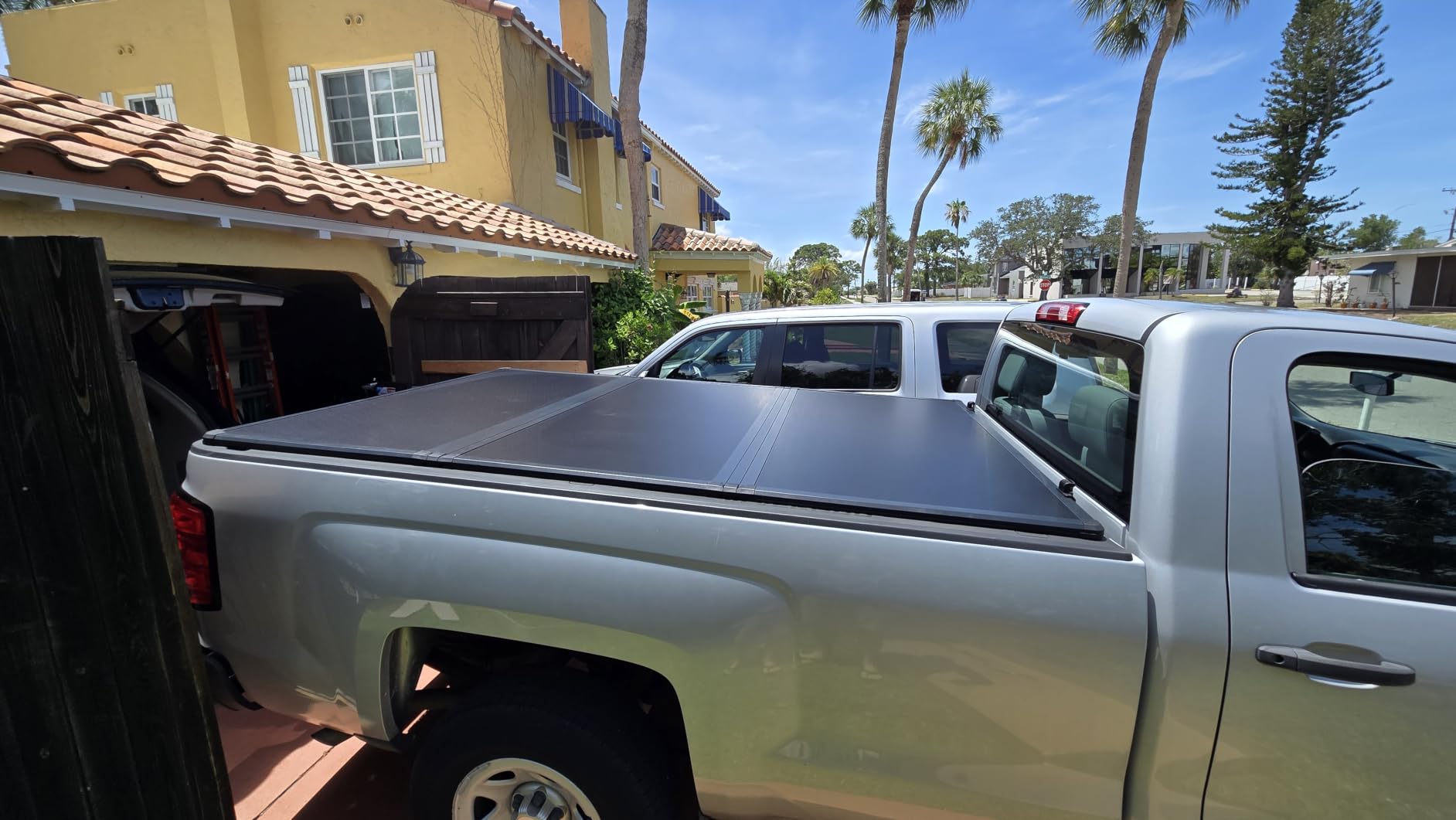Hard Folding Truck Bed Tonneau Cover Compatible with Chevy Silverado & GMC Sierra 1500(2007-2026) 2500 3500 HD(2007-2019) 6.6 ft Standard Box(NO CarbonPro Bed), Tri Fold Style customer photo 2