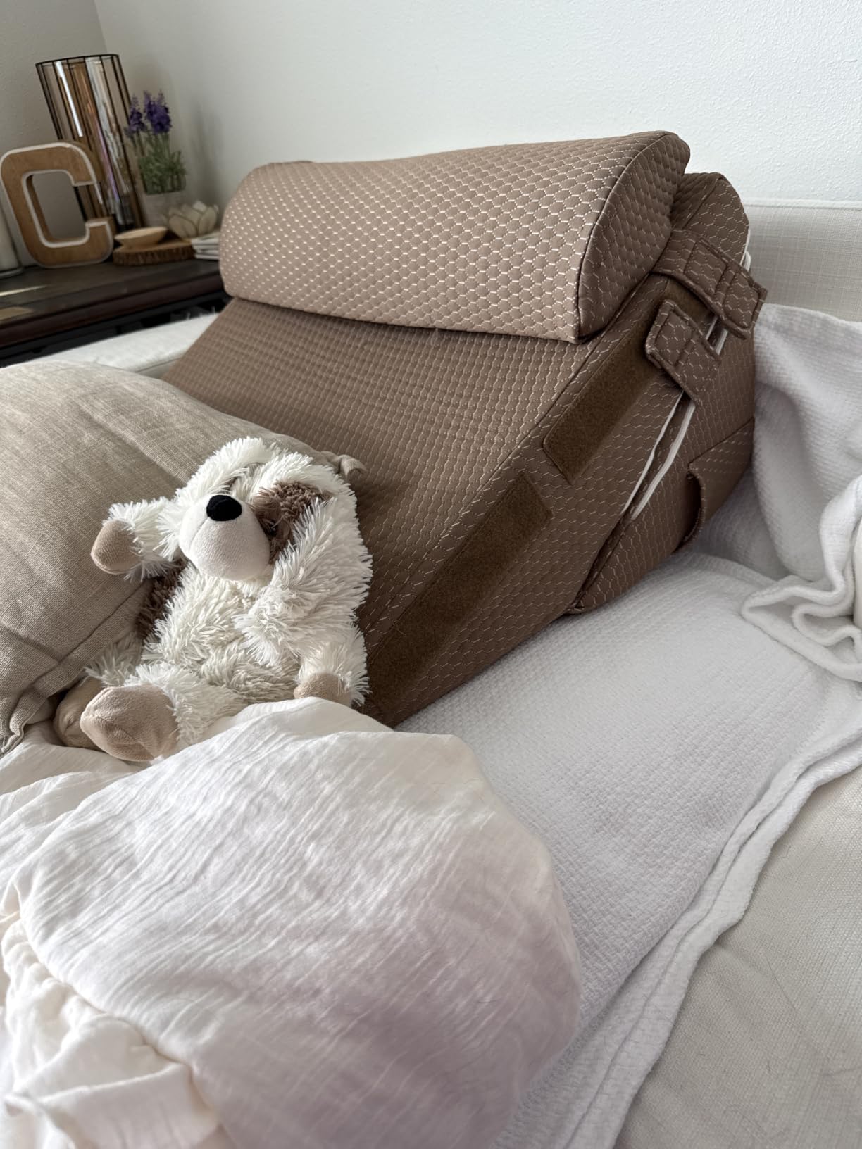 Bedluxe Wedge Pillow Set for After Surgery, Orthopedic Bed Wedge White/Grey | Adjustable 9&12 Inch, Bed Wedge Pillow For Headboard, Acid Reflux&Back Pain Relief, Sleeping&Sitting Up, Neck&Lumber Support customer photo 2