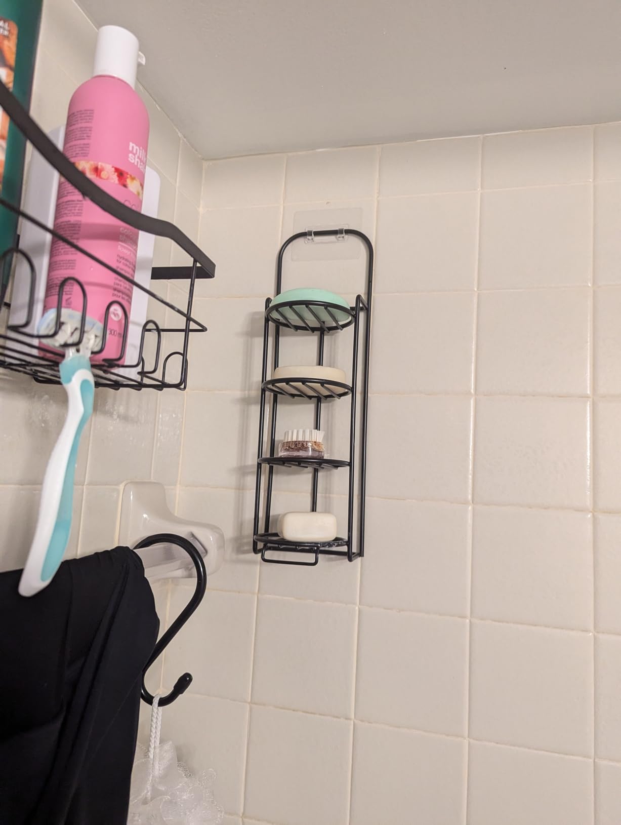 SpaceAid 2 Tier Shampoo Bar Holder for Shower, Self Draining Soap Bar Holders Caddy for Bathroom Wall and Kitchen Sink, Shampoo Bar Dish Rack, Stainless Steel Bar Soap Holder (Black) customer photo 2