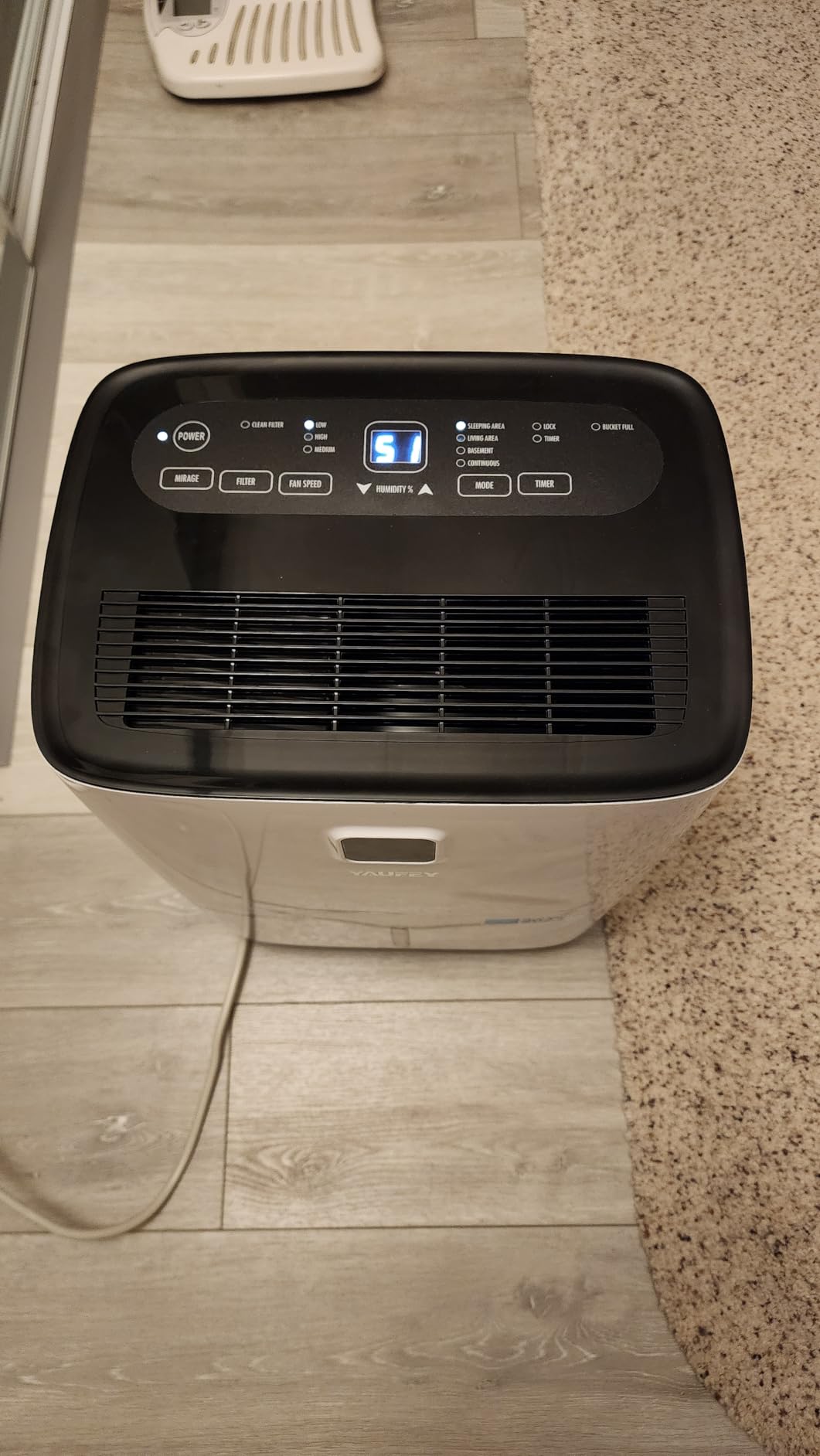Yaufey 6000 Sq. Ft. Energy Star Certified Dehumidifier, Max 120 Pints Dehumidifier for Basement with Drain Hose, Smart Compressor with Intelligent Humidity Control, Dehumidifiers for Home Bedroom customer photo 2