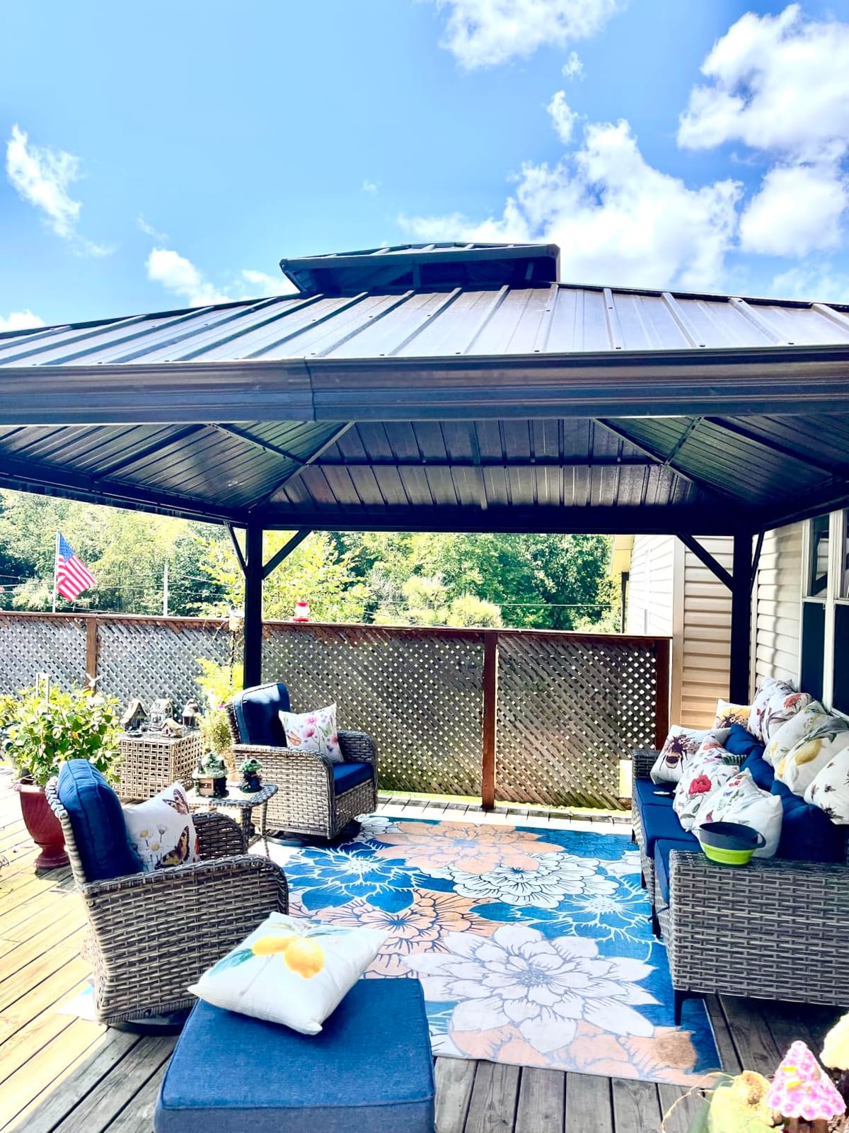 Domi 10x12 Outdoor Hardtop Gazebo, Metal Gazebo for Patios, Brown | 4'' Thick Posts, Galvanized Steel Double Roof, Heavy Duty Curtains and Netting Included, Pergola for Backyard, Deck, Lawn customer photo 2