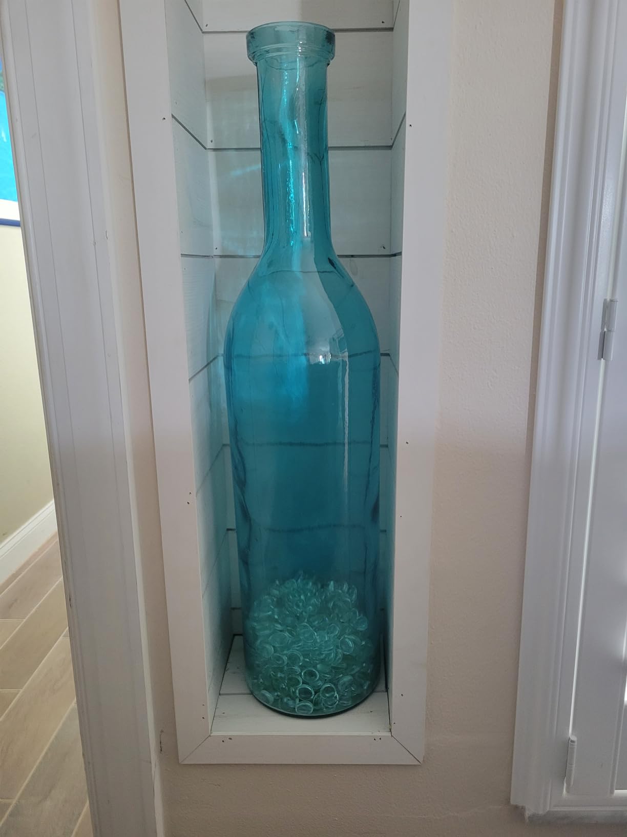Deco 79 Recycled Glass Handmade Decorative Vase Frosted Spanish Bottle Centerpiece Vase, Flower Vase for Home Decoration 7