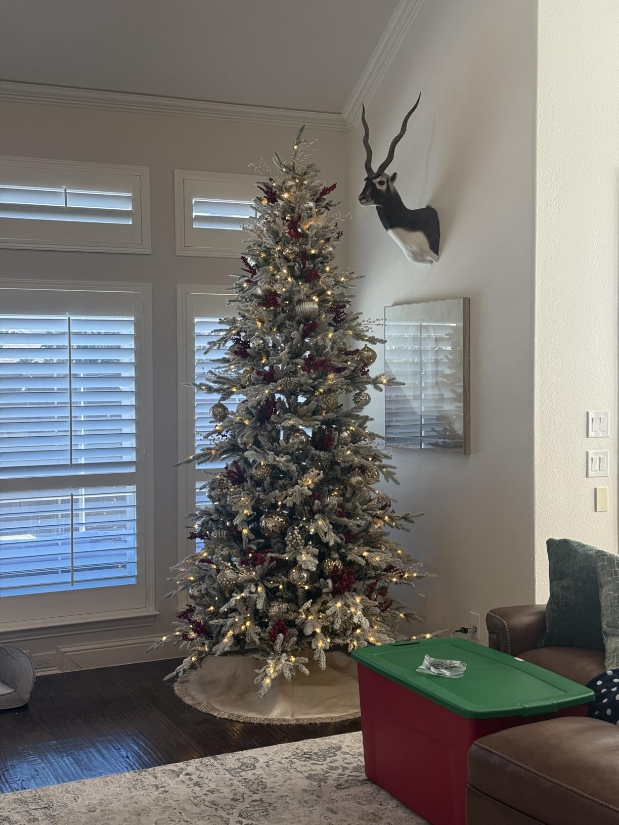 Best Choice Products Lighted Aspen Christmas Tree, 7.5ft Flocked Artificial Noble Fir, Pre-Lit White & Multicolored LED Lights Premium Holiday Decor customer photo 1
