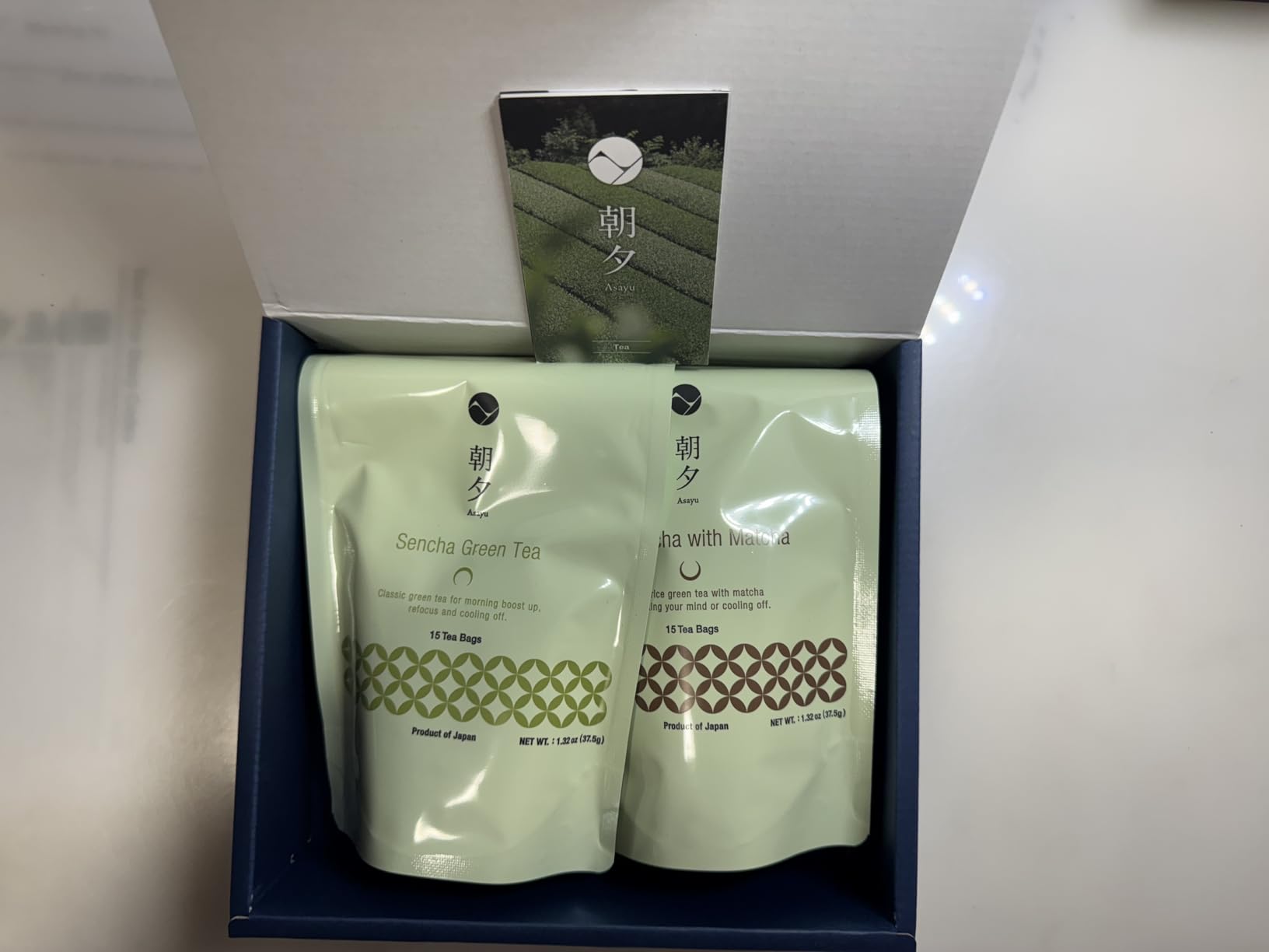 Asayu Japan Green Tea, Green Boost Gift Set, Japanese Sencha and Genmaicha with Matcha Powder, Made in Japan, 30 Tea Bags - Sencha & Roasted Brown Rice Tea with Matcha customer photo 2