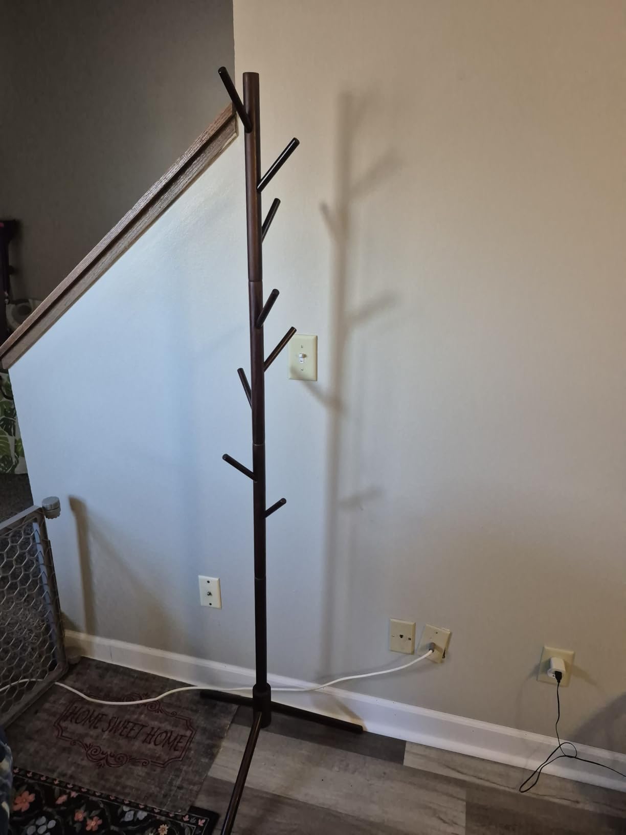 8-Hook Freestanding Coat Rack 3 Adjustable Heights Sturdy Black | Easy Tool-Free Setup, Ideal for Entryway Bedroom Hallway Office, Holds Clothes Hats Handbags, Space-Saving Vertical Design customer photo 1