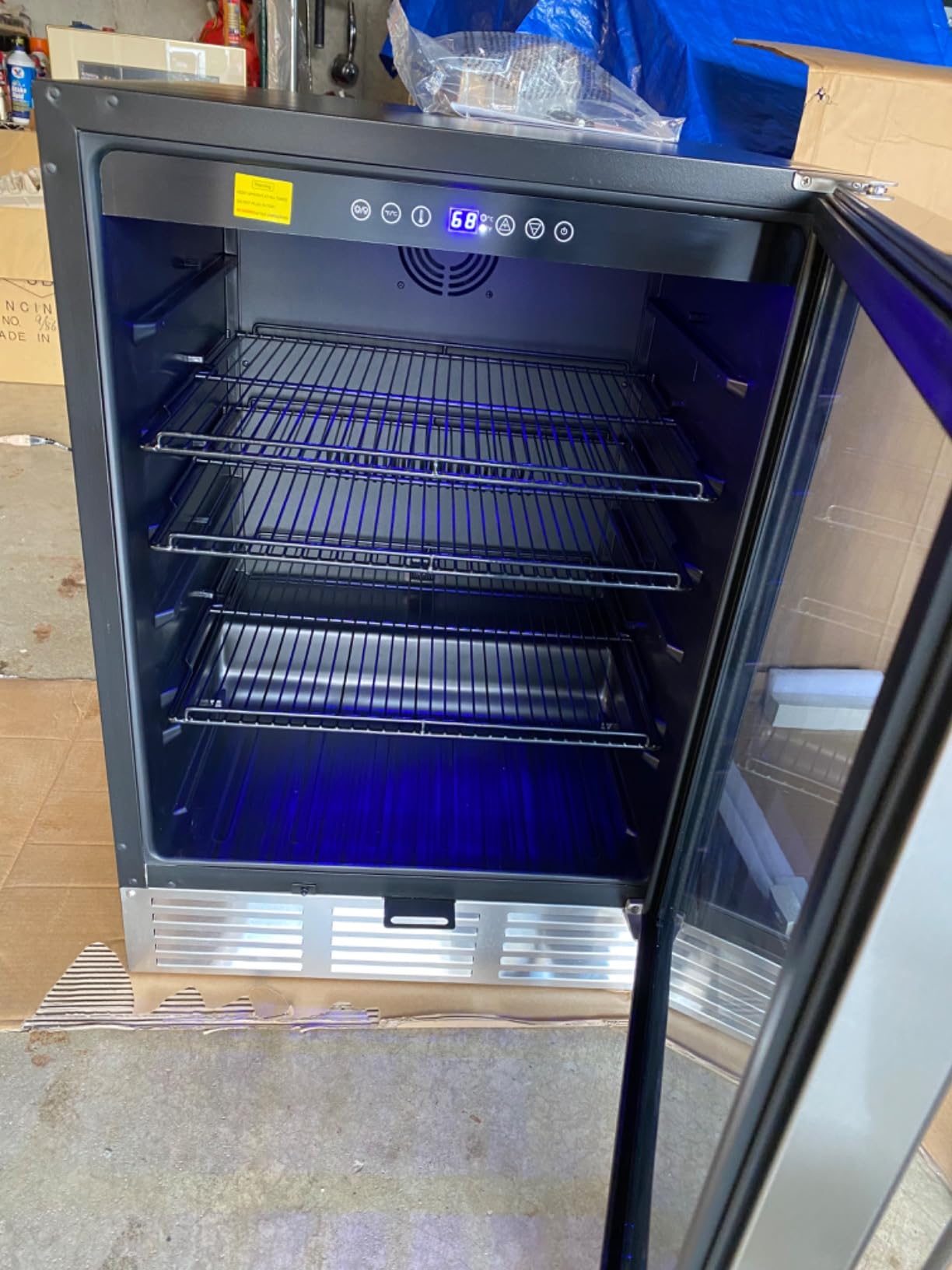 EUHOMY 24 Inch Beverage Refrigerator, 180 Can Built-in Beverage Cooler, Under Counter Beer Fridge with Glass Door for Soda, Water, Wine - For Kitchen, Bar or Office customer photo 2