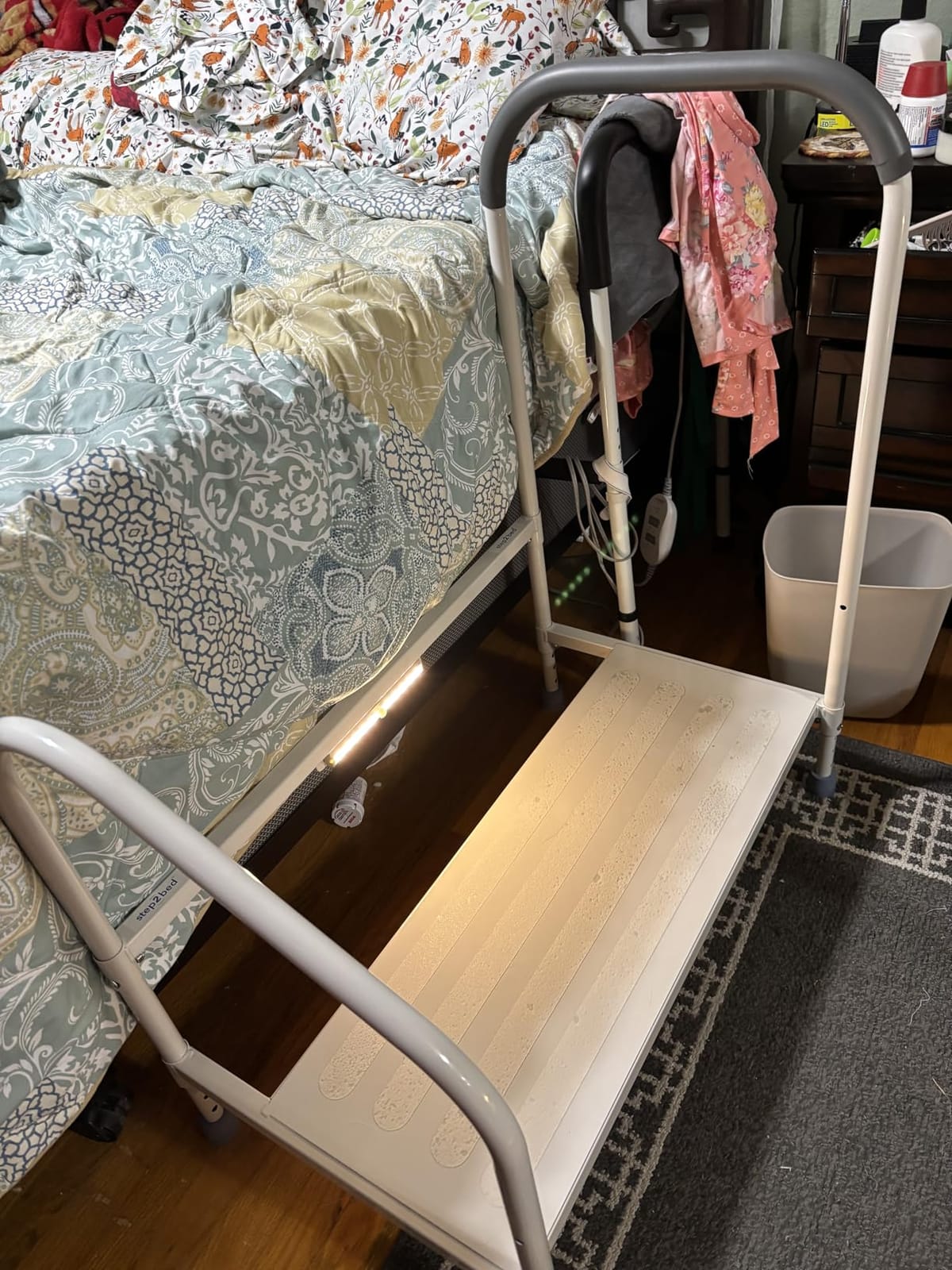 step2bed Deluxe Bed Rails for Elderly Adults - Adjustable Height Bed Safety Rail for Seniors with Cane Holder, LED Light, Mesh Bag, Handicap Grab Bars and More - Premium Bed Side Step Assist Device customer photo 1