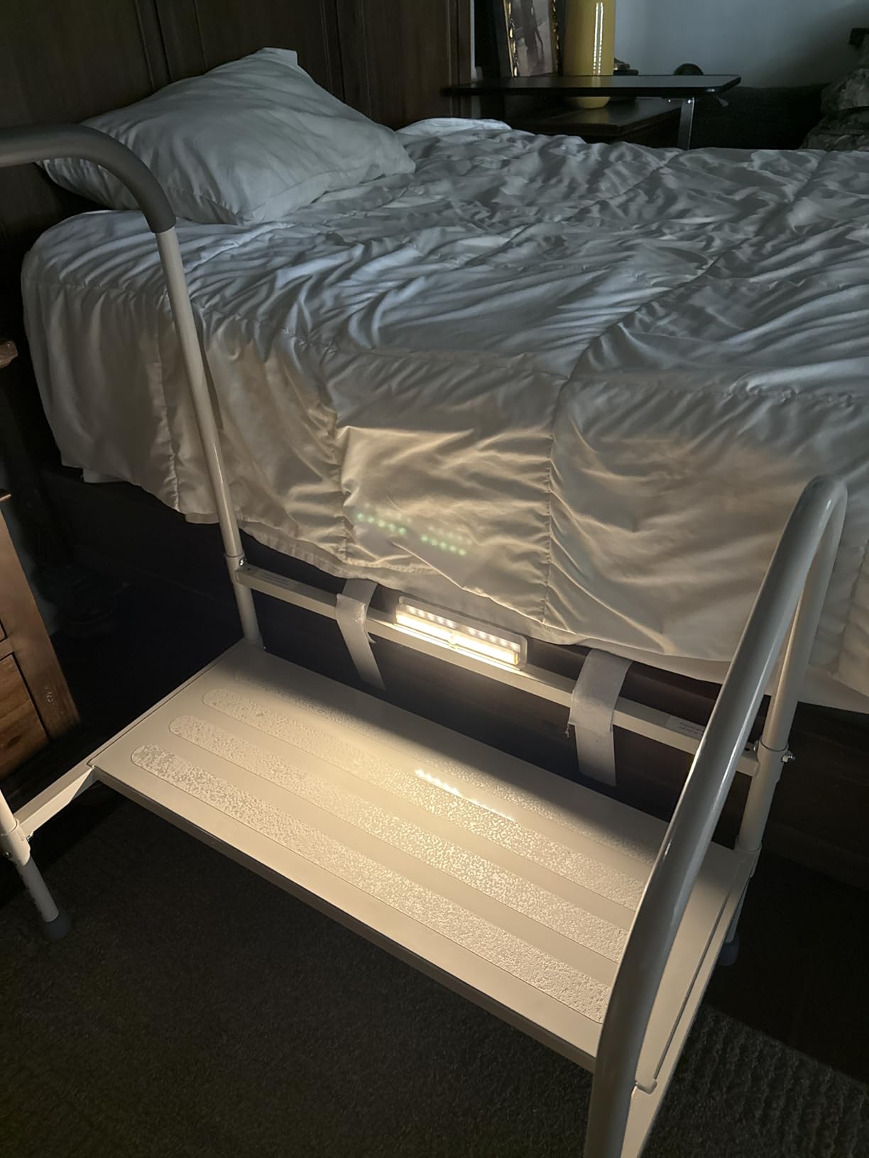 step2bed Deluxe Bed Rails for Elderly Adults - Adjustable Height Bed Safety Rail for Seniors with Cane Holder, LED Light, Mesh Bag, Handicap Grab Bars and More - Premium Bed Side Step Assist Device customer photo 2