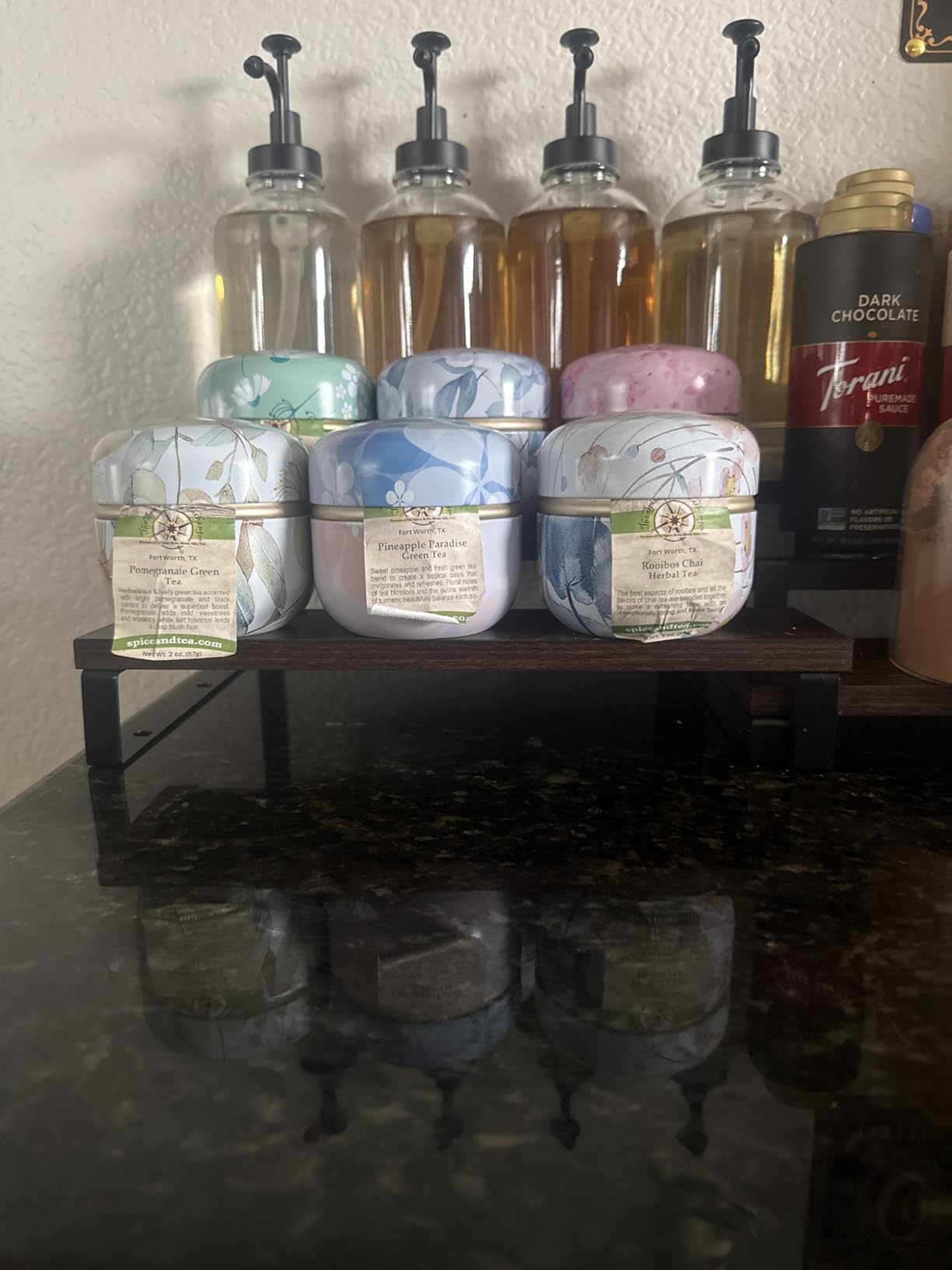 HAN SHENG 6 Pcs Tea Canister with Lids Tea Tins for Loose Tea Storage | Floral Airtight Tea Storage Tin Tea Containers for Loose Tea, Spice Tins, Kitchen Storage Tins Travel Tea Tin, 10 Oz customer photo 1