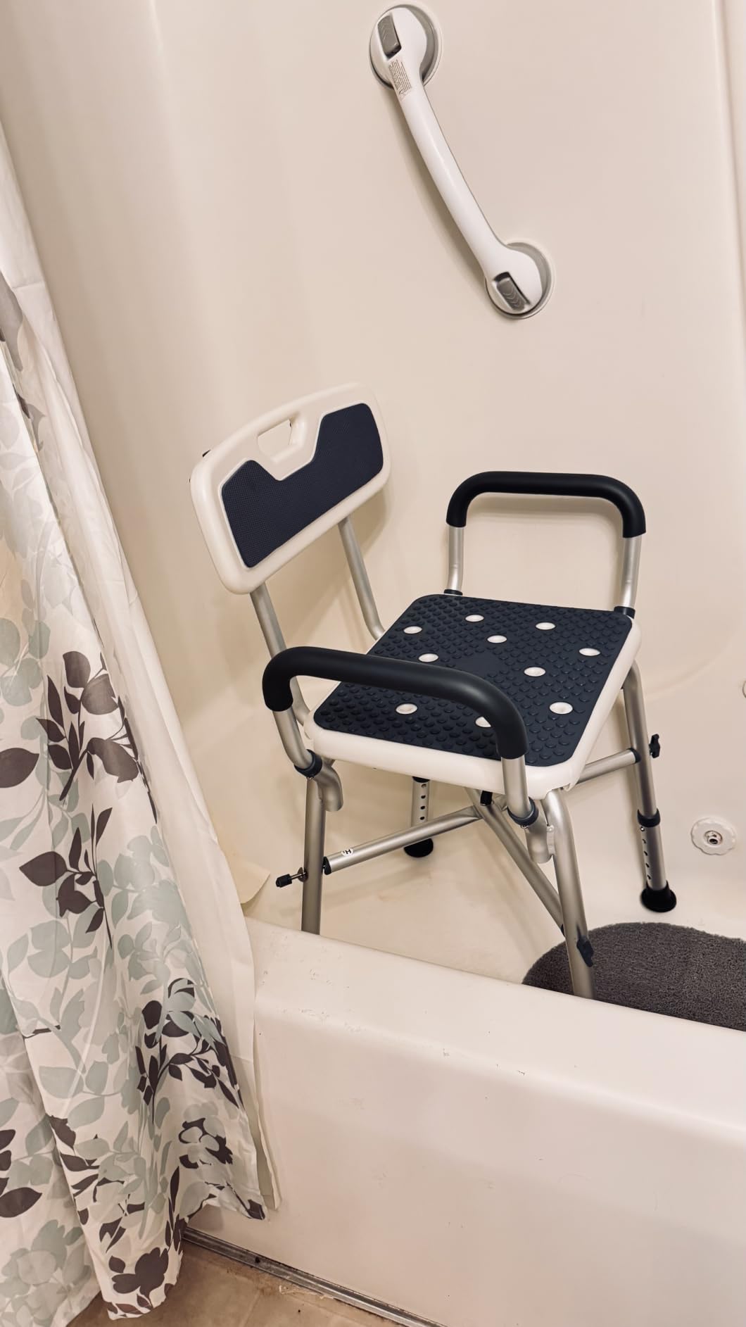 PELEGON Shower Chair for Elderly and Disabled (450lb) with Padded Armrests and Back, Adjustable Height Shower Seat, Heavy Duty Shower Chairs for Inside Shower, Handicap - Blue customer photo 1