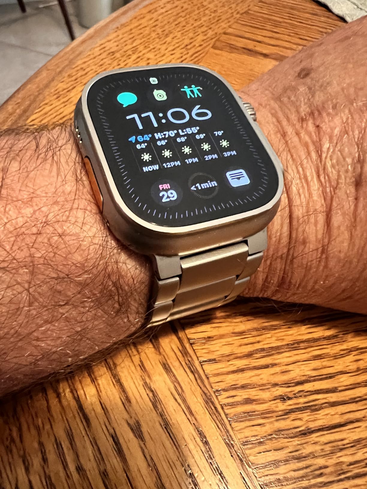 Titanium Band T01 Pro Max for Apple Watch Ultra 3/2/1 49mm & Series 11/10 46mm - Pure Titanium with DLC Coating, Scratch-Resistant, Ultra-Secure Magnetic Clasp, Ultra-Wide Design, Premium Color Matching Band (Natural Titanium) customer photo 2