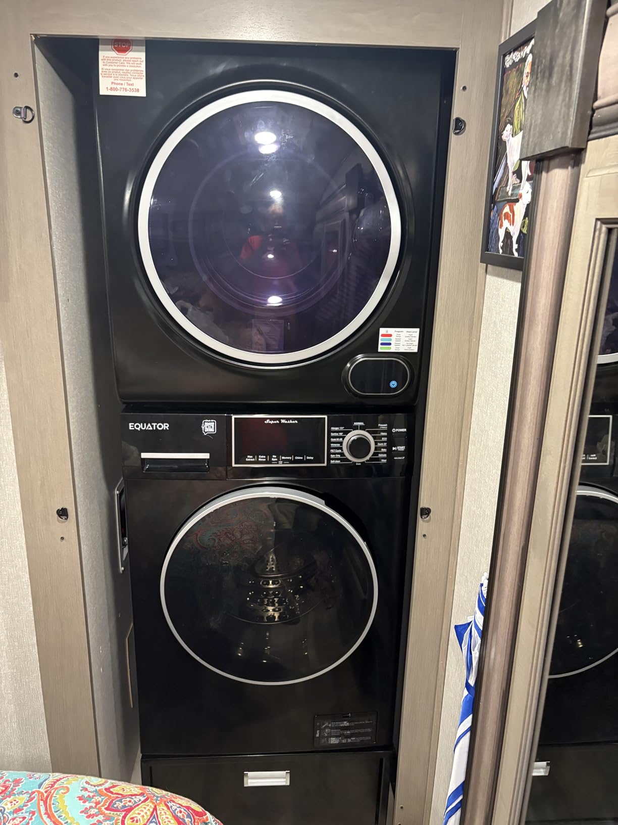 Equator Premium Stackable 15 Lbs Washer 1.62cf 110V+Vented Digi Dryer 3.5cf 110V (Black) customer photo 1