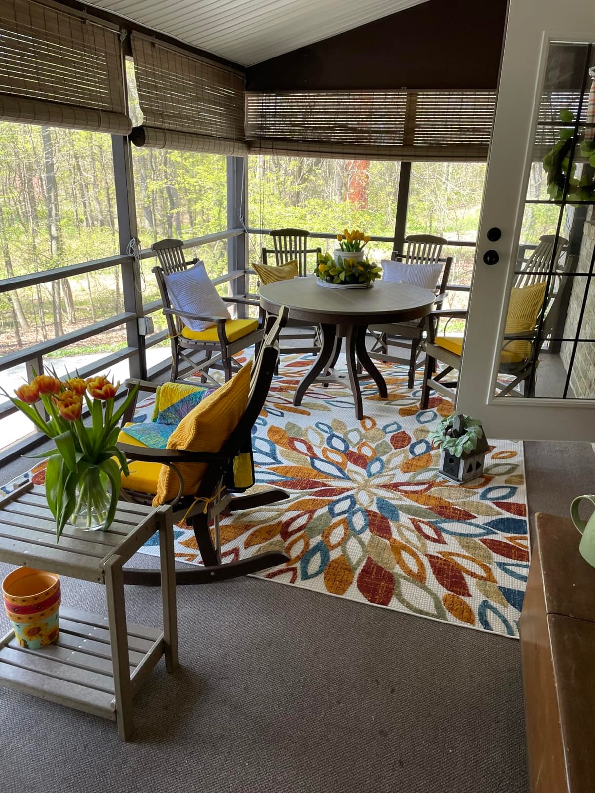 Gertmenian Indoor Outdoor Area Rug - 8x10 Large, Ideal for High Traffic Areas on Patio, Balcony, Sunroom - Modern Geometric, Ivory Multicolor customer photo 2
