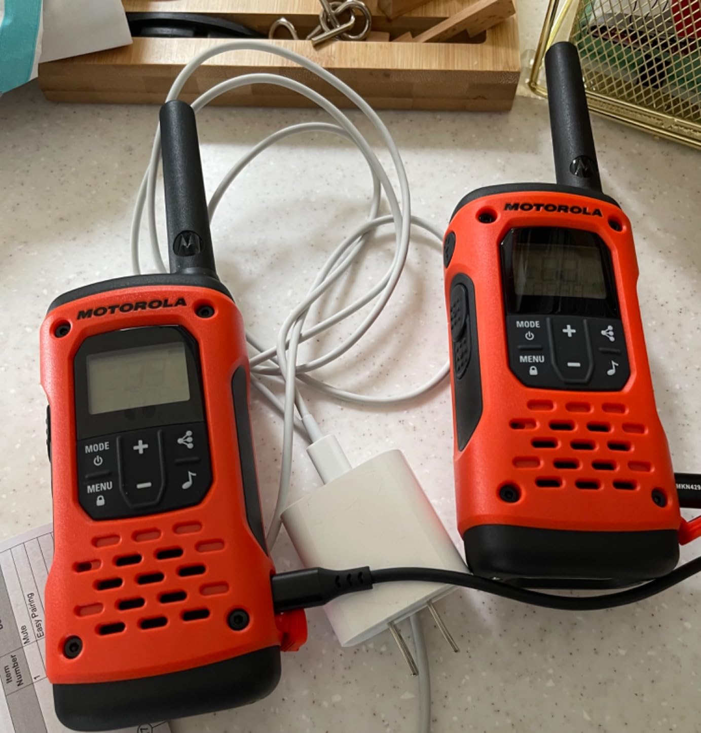 Motorola Solutions T605_H2O Talkabout Two Way Radios Waterproof Walkie Talkie Emergency Preparedness, Rechargeable, 22 Channel, 35 Mile Range, Orange/Black, 2 Pack customer photo 2