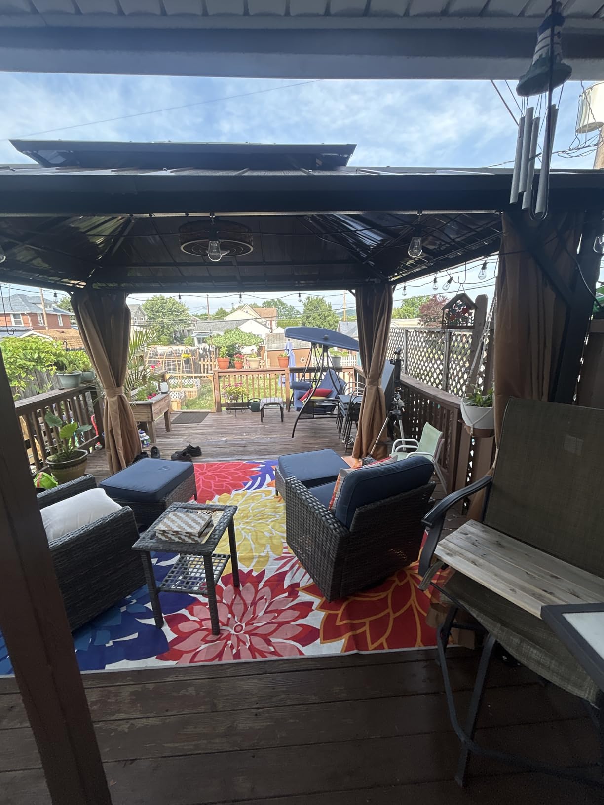 YOLENY 10' x 12' Hardtop Gazebo, Metal Gazebo with Aluminum Frame, Double Galvanized Steel Roof, Curtains and Netting Included, Pergolas for Patios, Garden, Parties, Lawns customer photo 2