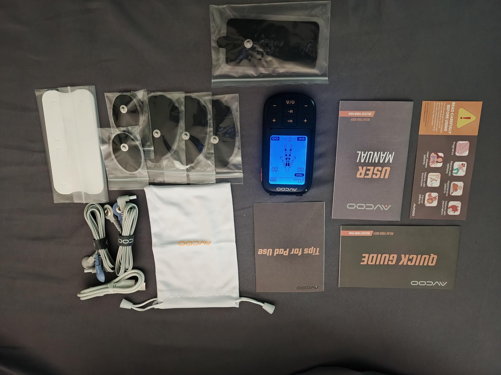 AVCOO 3-in-1 TENS Unit Muscle Stimulator with 30 Modes for Pain Relief | 40 Intensities TENS Machine for Drug-Free & Gradual Back Pain Relief Therapy, EMS Unit Massager with 12 TENS Electrode Pads customer photo 1