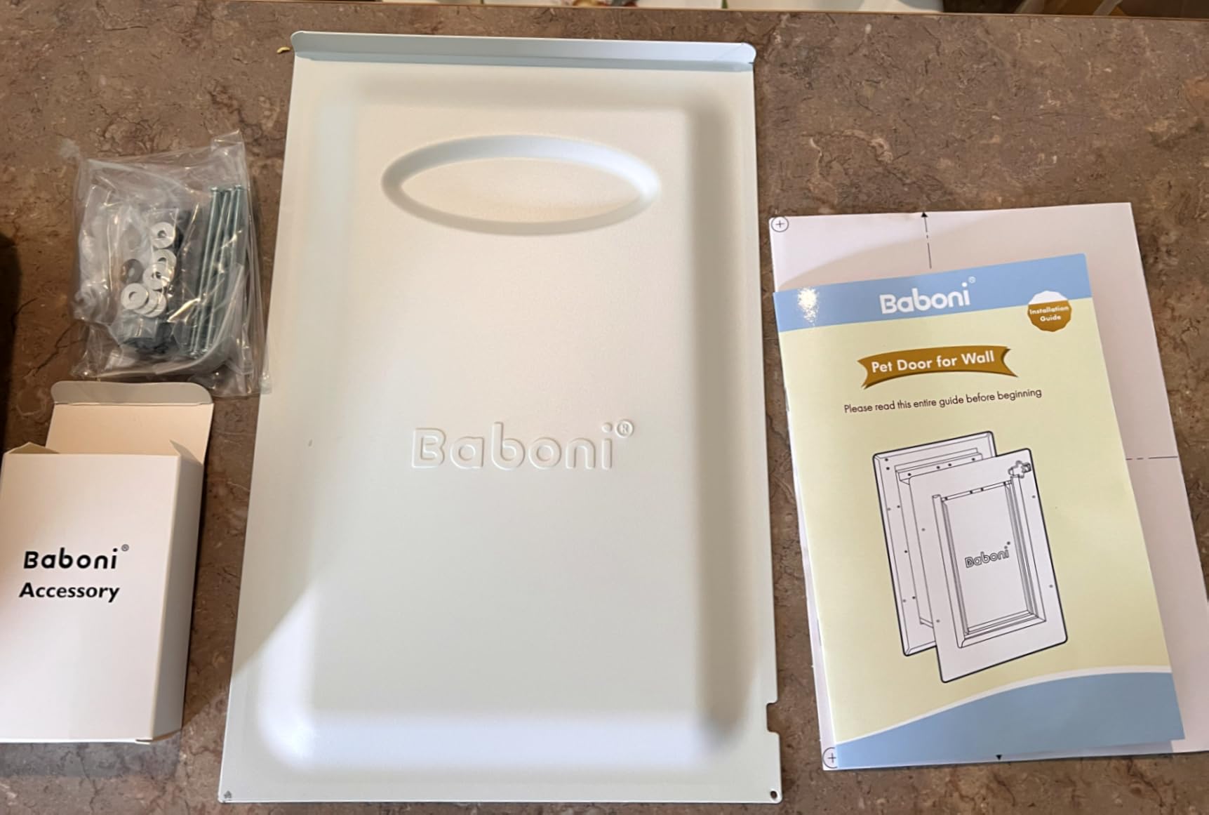 Baboni Pet Door for Wall, 3-Flap, Steel Frame and Telescoping Tunnel, Aluminum Lock, Double Flap Dog Door and Cat Door, Strong and Durable (Pets Up to 100 Lb) - Large customer photo 2