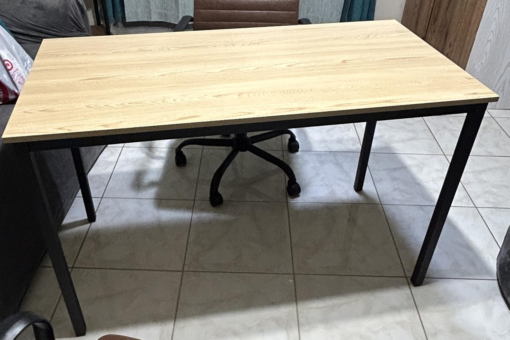 Bonzy Home Conference Tables 8ft Office Computer Desk for Meeting Room Study Writing Printer Podcast Table for 4-8 People Modern Black 2PCS customer photo 2