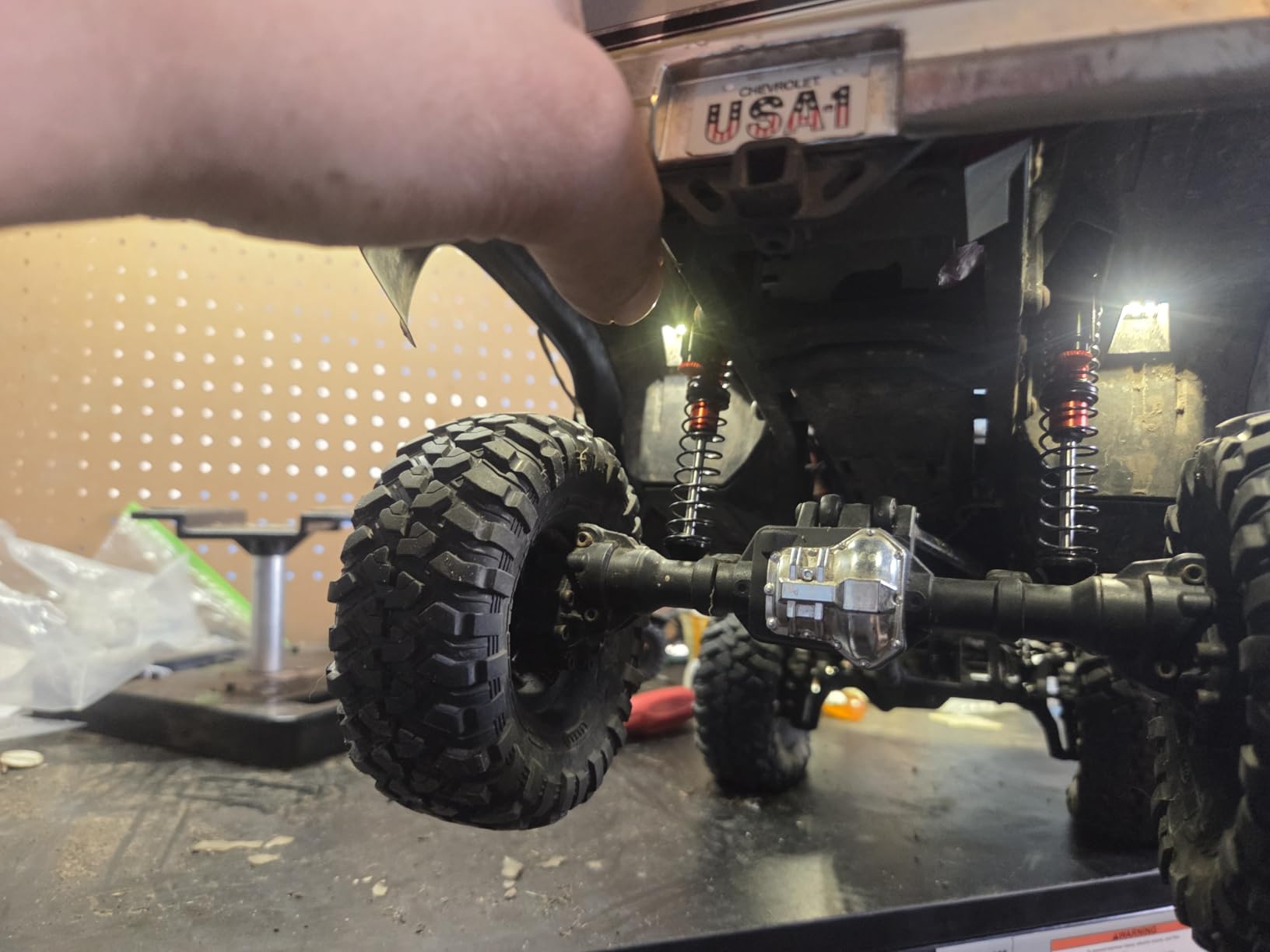 OGRC 100mm Piggyback RC Shock Absorber Oil Shocks for SCX10 TRX4 Upgrades | Aluminum, Double-cylinder, Long Travel, Adjustable Rebound, for 1/10 RC Crawler Car, Black customer photo 1