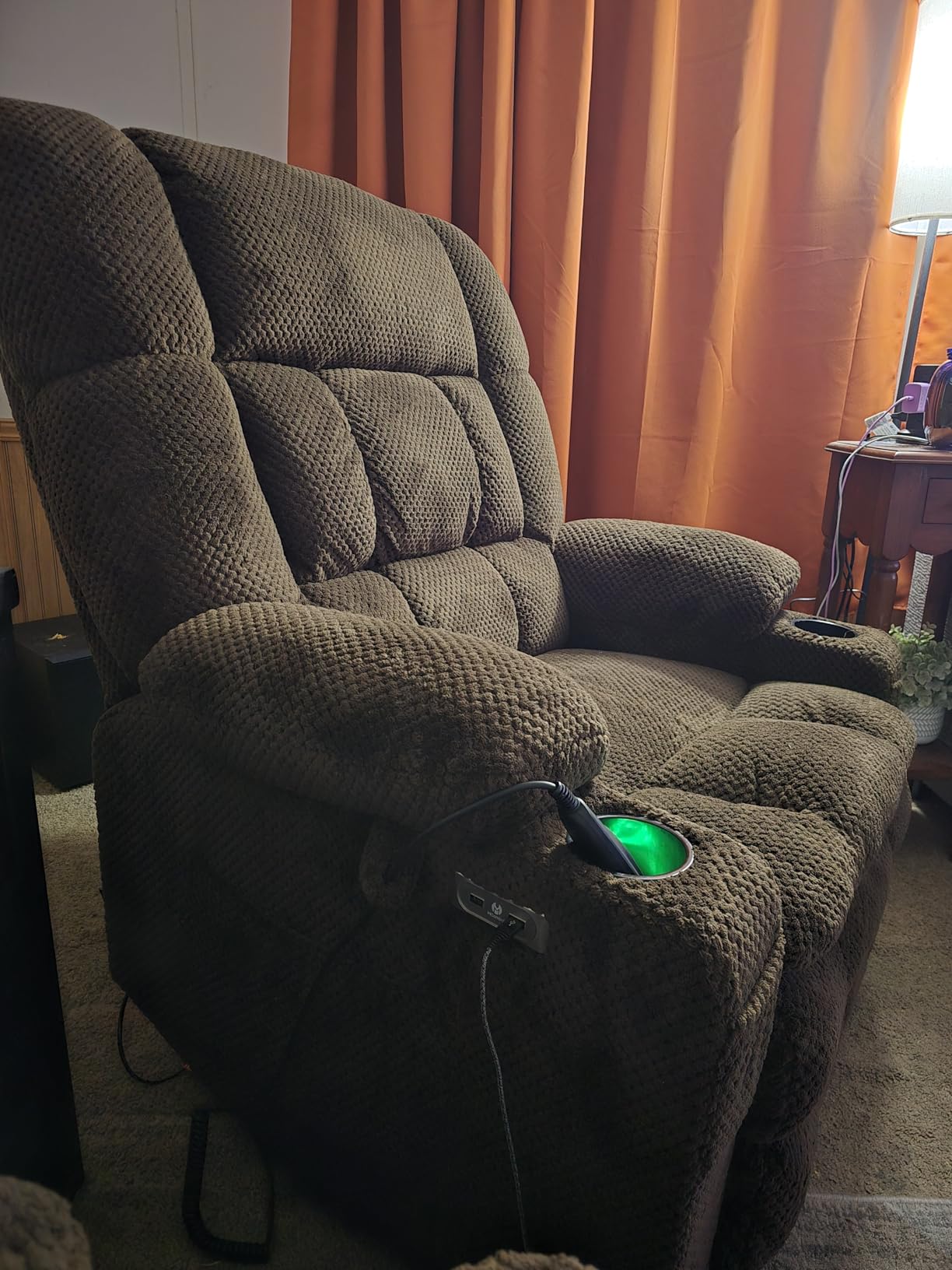 MCombo Dual Motor Power Lift Recliner Chair for Elderly R7897 (Medium-Wide) | Zero Gravity Lift Chair with Heat and Massage, Lift Recliner for Big man, Infinite Position, USB Ports, Fabric (Dark Gray) customer photo 2