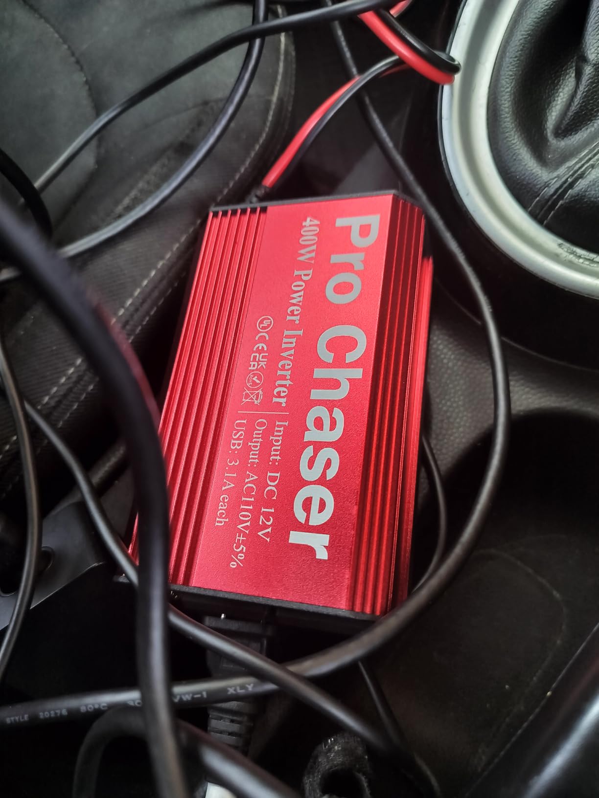 Pro Chaser 400W Power Inverters for Vehicles DC 12v to AC 110v Car Inverter | Car Converter, 6.2A Dual USB Charging Ports, Dual AC Adapter for Laptops Air Compressor customer photo 1
