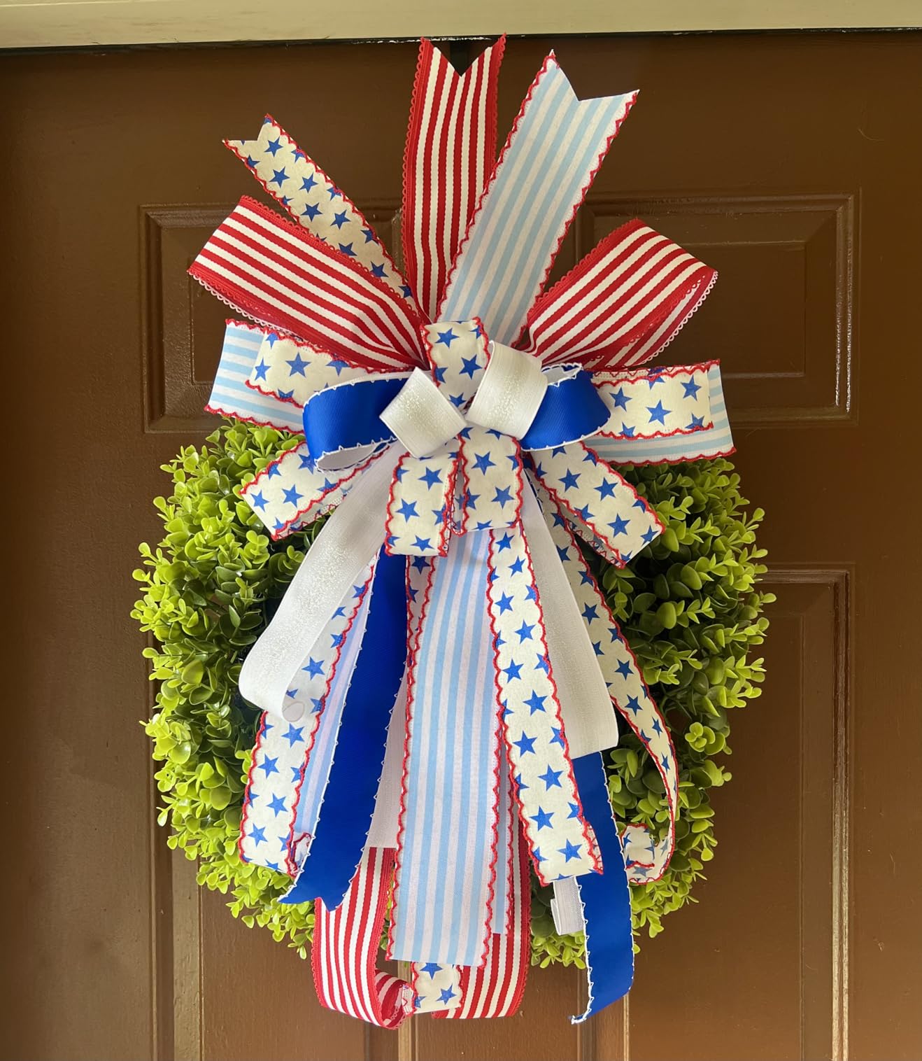 DDHS 20'' Boxwood Wreaths Front Door Artificial Spring Wreath. Wreaths for Front Door Farmhouse Wedding Green Year Round Indoor Outdoor for Summer Wreath St Patricks Day Decorations -(Hello Sign) customer photo 1