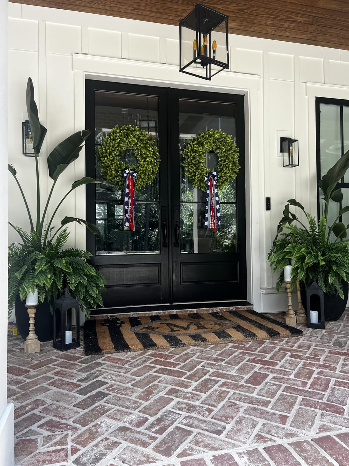 DDHS 20'' Boxwood Wreaths Front Door Artificial Spring Wreath. Wreaths for Front Door Farmhouse Wedding Green Year Round Indoor Outdoor for Summer Wreath St Patricks Day Decorations -(Hello Sign) customer photo 2