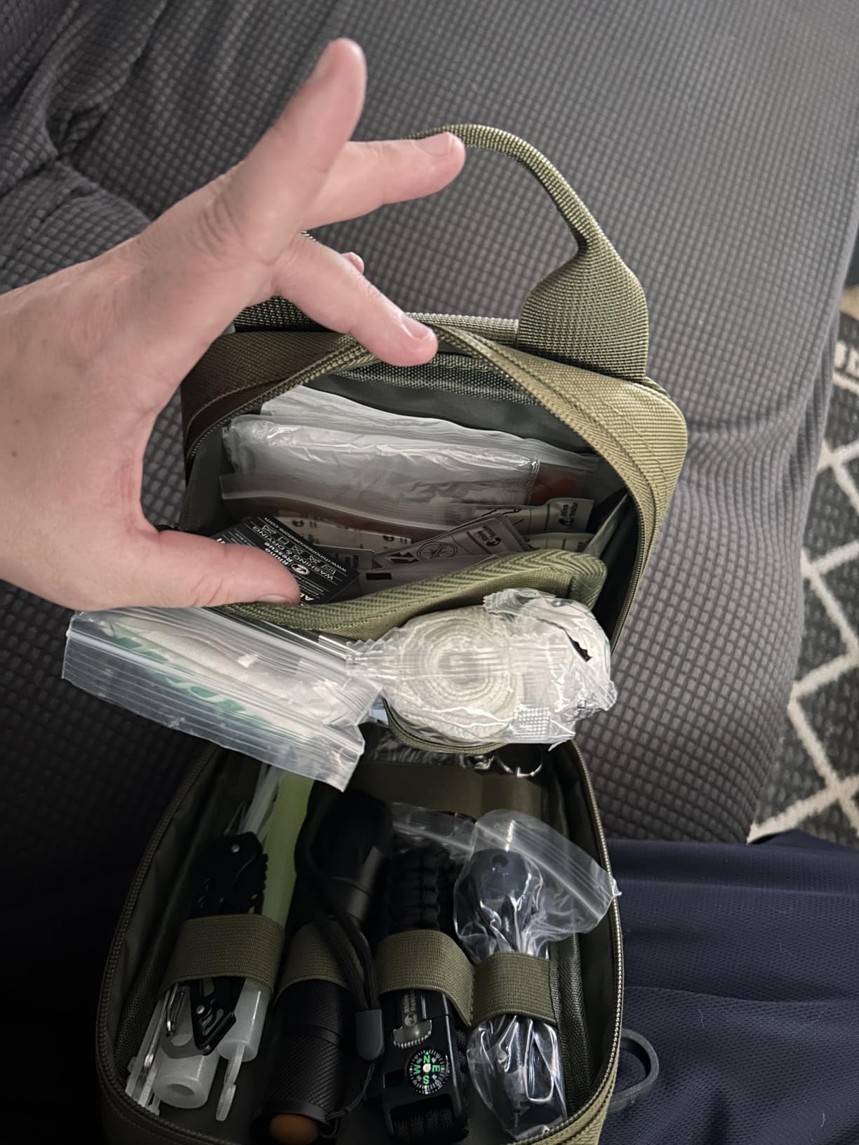 RHINO RESCUE Survival First Aid Kit for Hiking, Backpacking | Portable Size, IFAK Molle Pouch, Essential Outdoor Gear, 100+ First Aid Supplies, 20+ Survival Essentials, HSA/FSA Approved customer photo 2