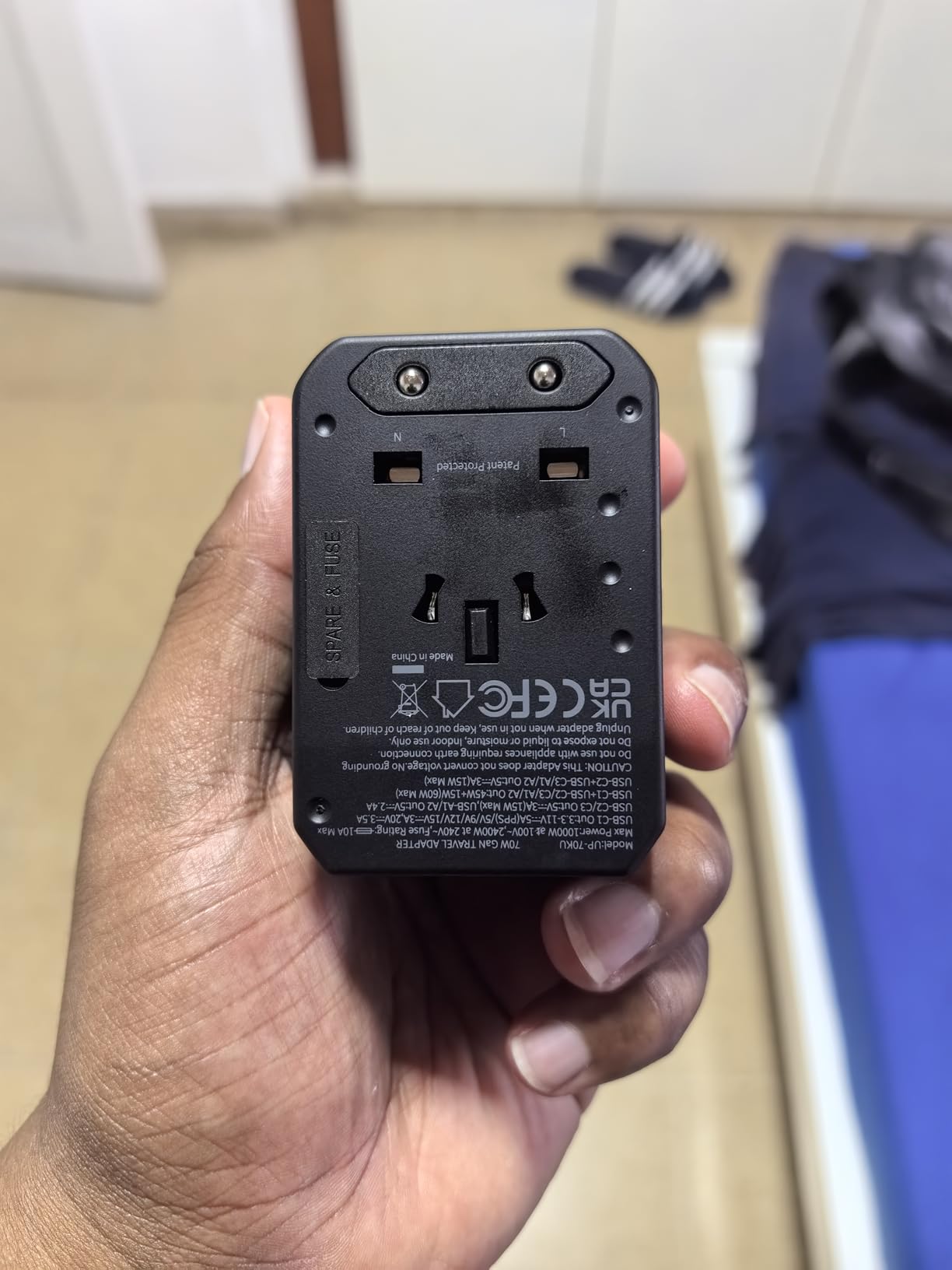 Ceptics 70W GAN Universal Travel Adapter, 2 USB-A, 3 USB-C, Universal Input | Type A, C, G & I Plugs for USA, EU, UK, AU & More, International Power Adapter, PD 70W USB-C, 6 in 1 World Travel Adapter customer photo 1