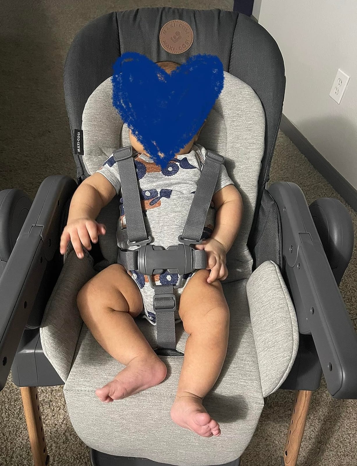 Maxi-Cosi Minla 6-in-1 High Chair for Babies & Toddlers, Portable Foldable Highchair, EcoCare Fabric, 9 Heights, 5 Reclines, 4 Tray Positions, Classic Oat customer photo 1
