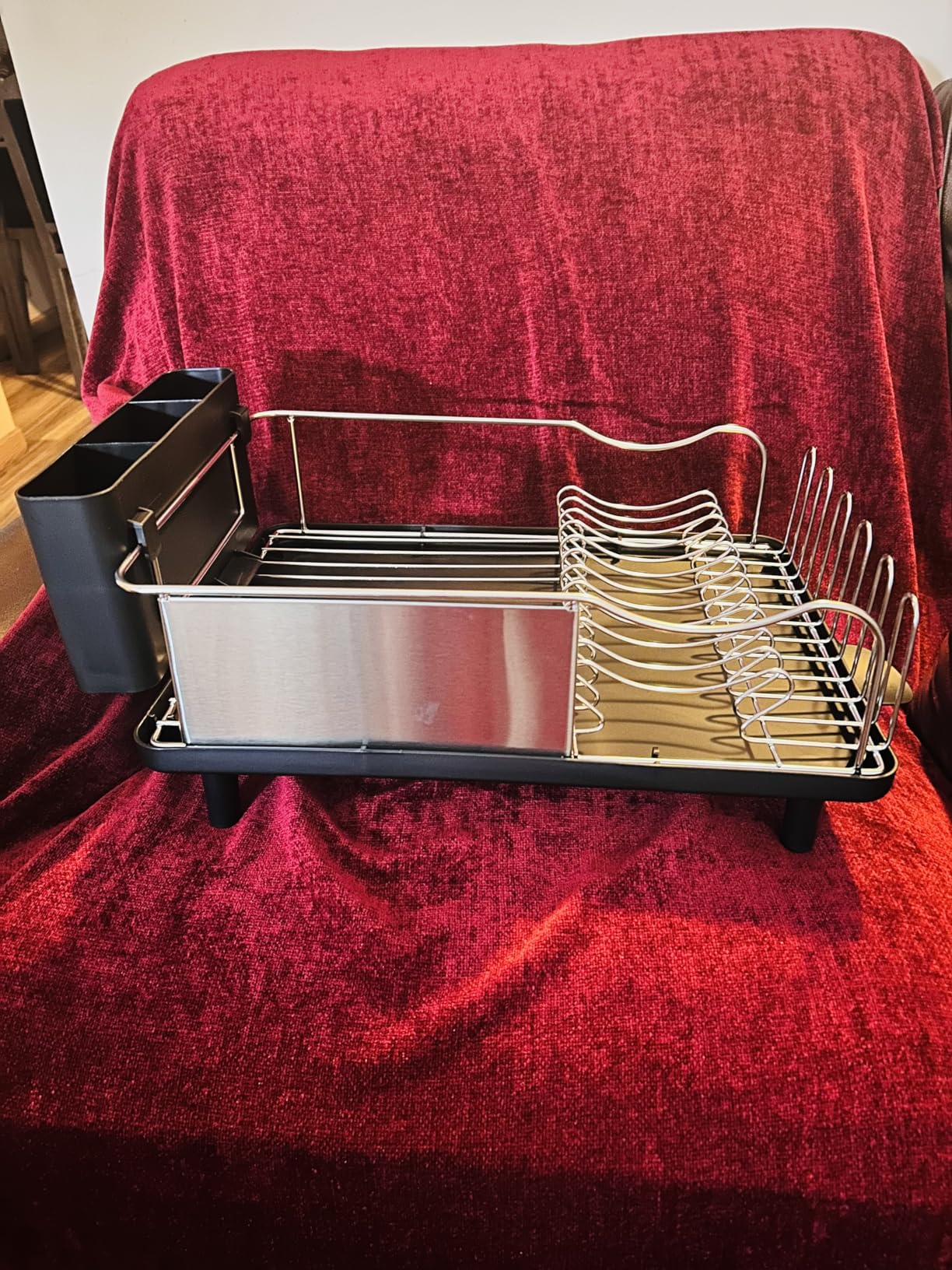 Urackify Stainless Steel Dish Drying Rack for Kitchen Counter, 16.9
