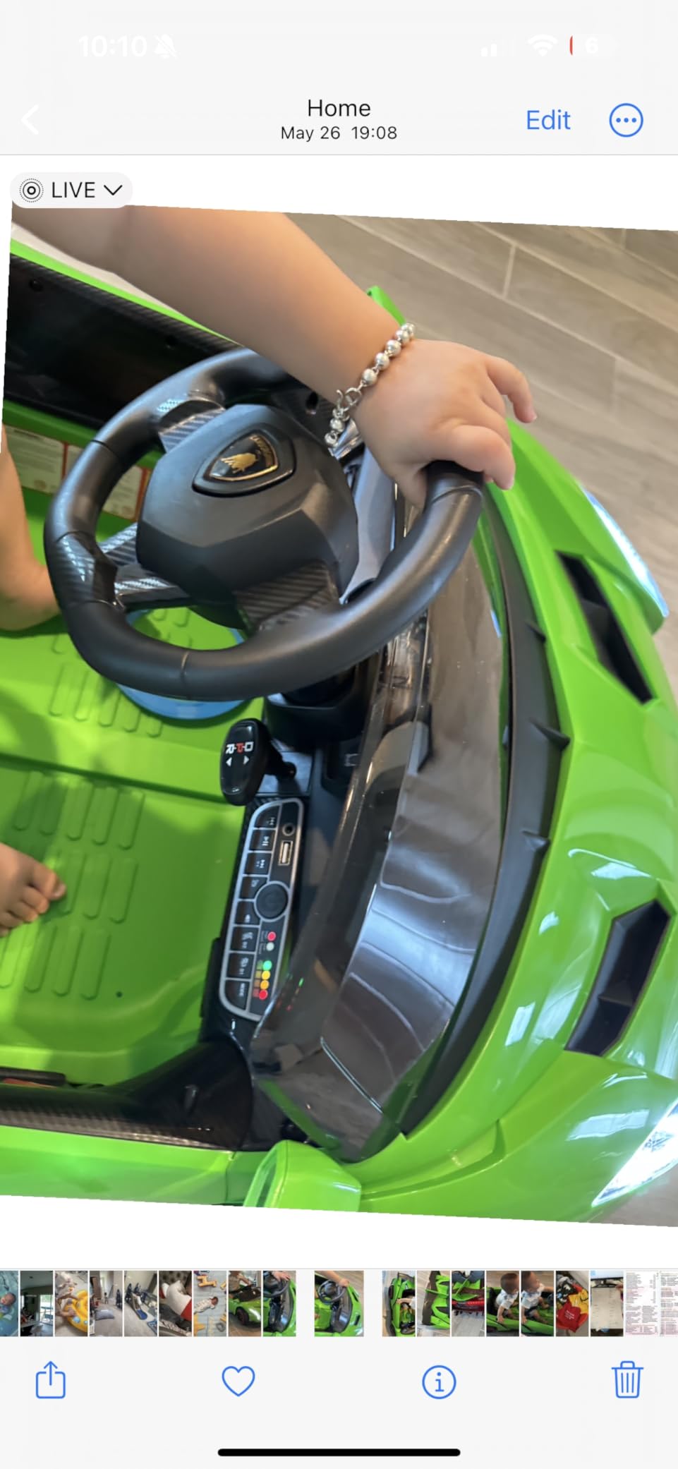 INFANS 2 Seater Kids Ride on Car, 12V 4WD Licensed Lamborghini Veneno Powered Electric Vehicle with Hydraulic Doors, Rocking Mode, Adjustable Speeds, Remote Control, MP3, Headlight (White) customer photo 2