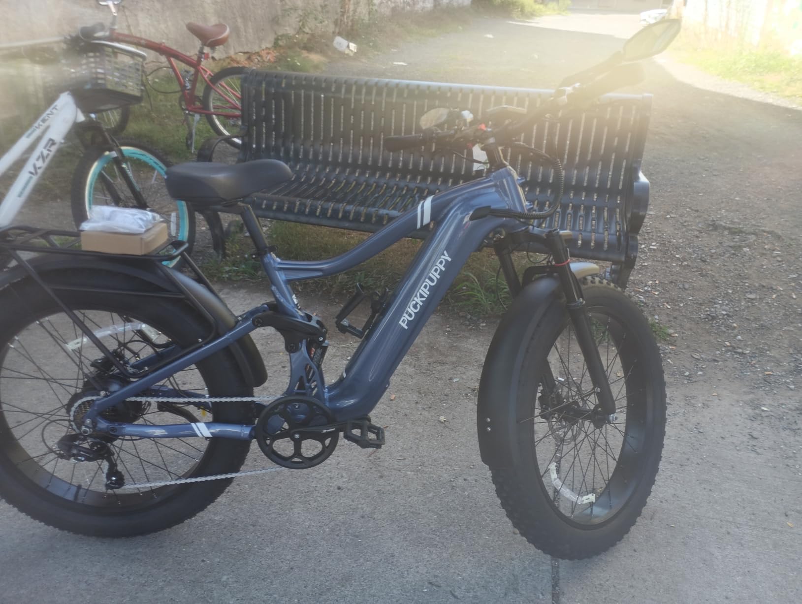 PUCKIPUPPY Boxer Electric Bike for Adults 500W, 48V 20AH Battery Ebike, Full Suspension 26