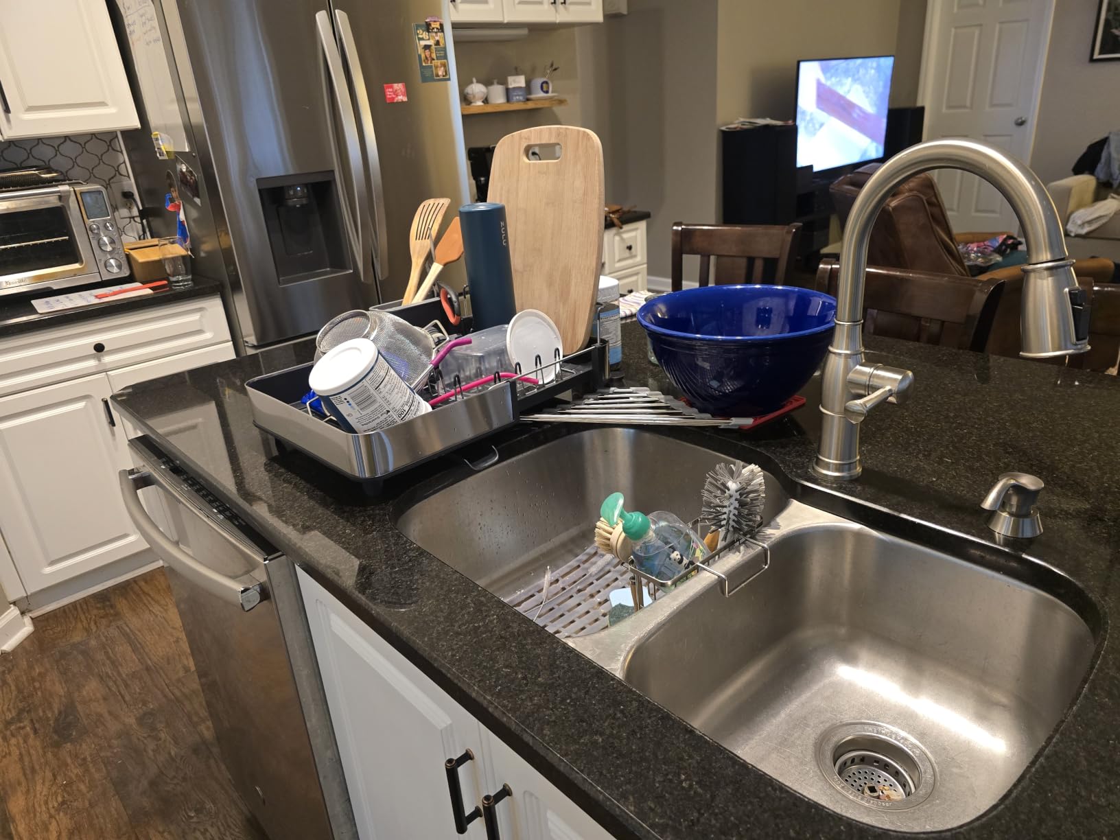 Joseph Joseph Extend Max Steel Expanding Dish Drying Rack, high Capacity for Large Items, Cutlery and Knife Holder, Swivel Draining Spout, Stainless Steel customer photo 2