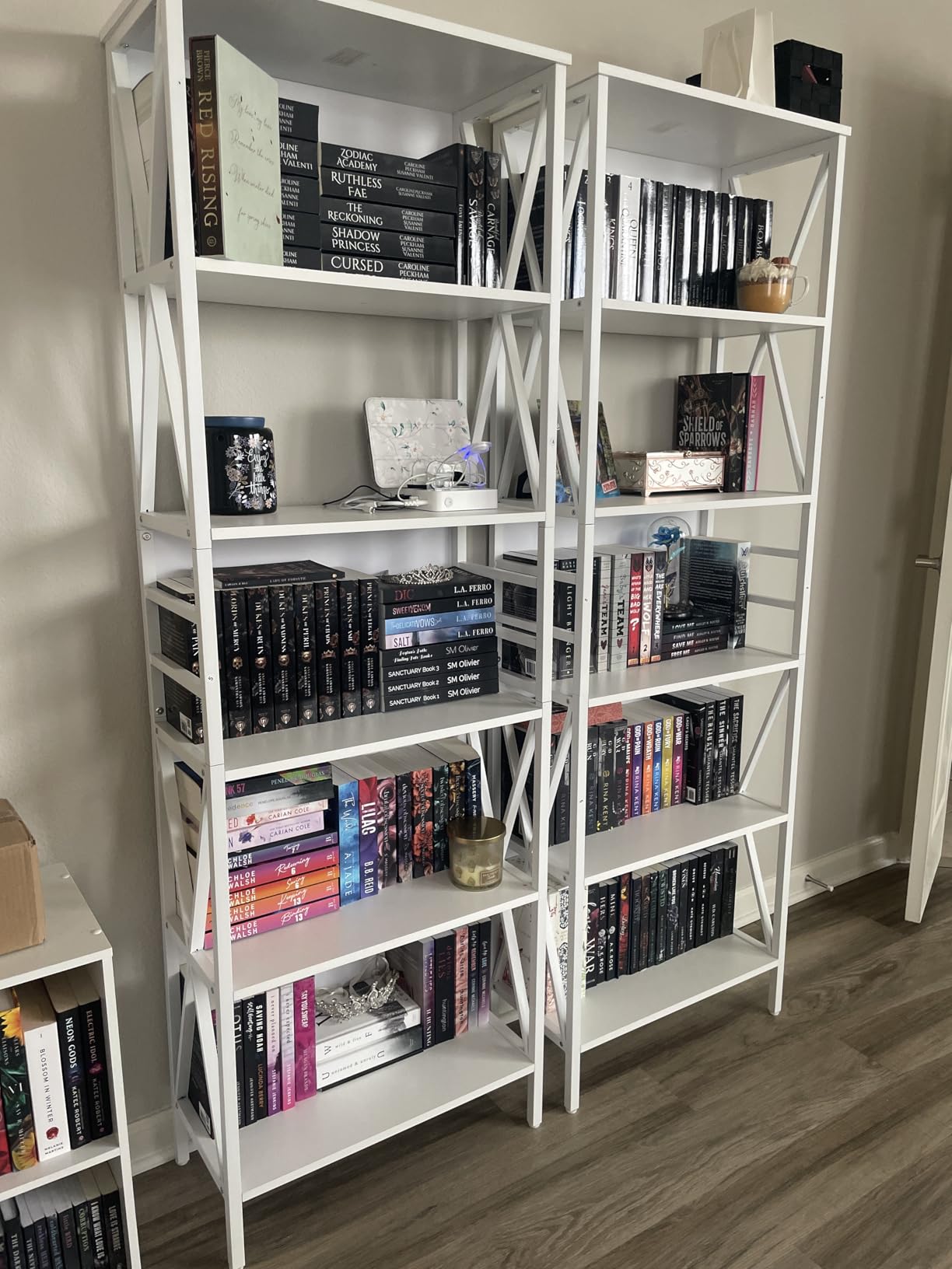 HOMISSUE Tall Bookshelf, 7-Tier Book Shelf, Rustic Wood Metal Bookshelves and Bookcases, Freestanding and Industrial Open Bookcase for Home Office, Living Room and Bedroom, Vintage Brown customer photo 1