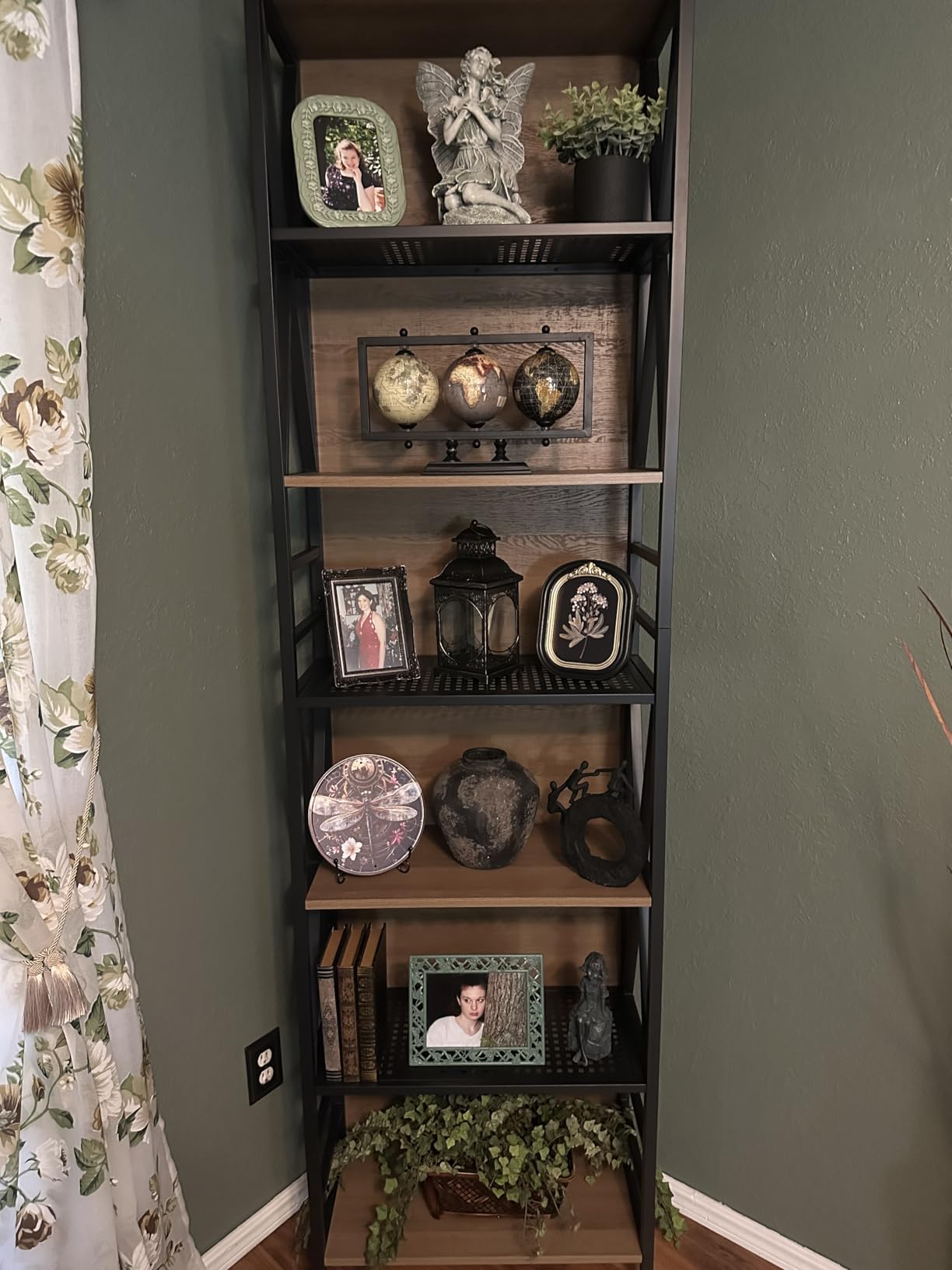 HOMISSUE Tall Bookshelf, 7-Tier Book Shelf, Rustic Wood Metal Bookshelves and Bookcases, Freestanding and Industrial Open Bookcase for Home Office, Living Room and Bedroom, Vintage Brown customer photo 2