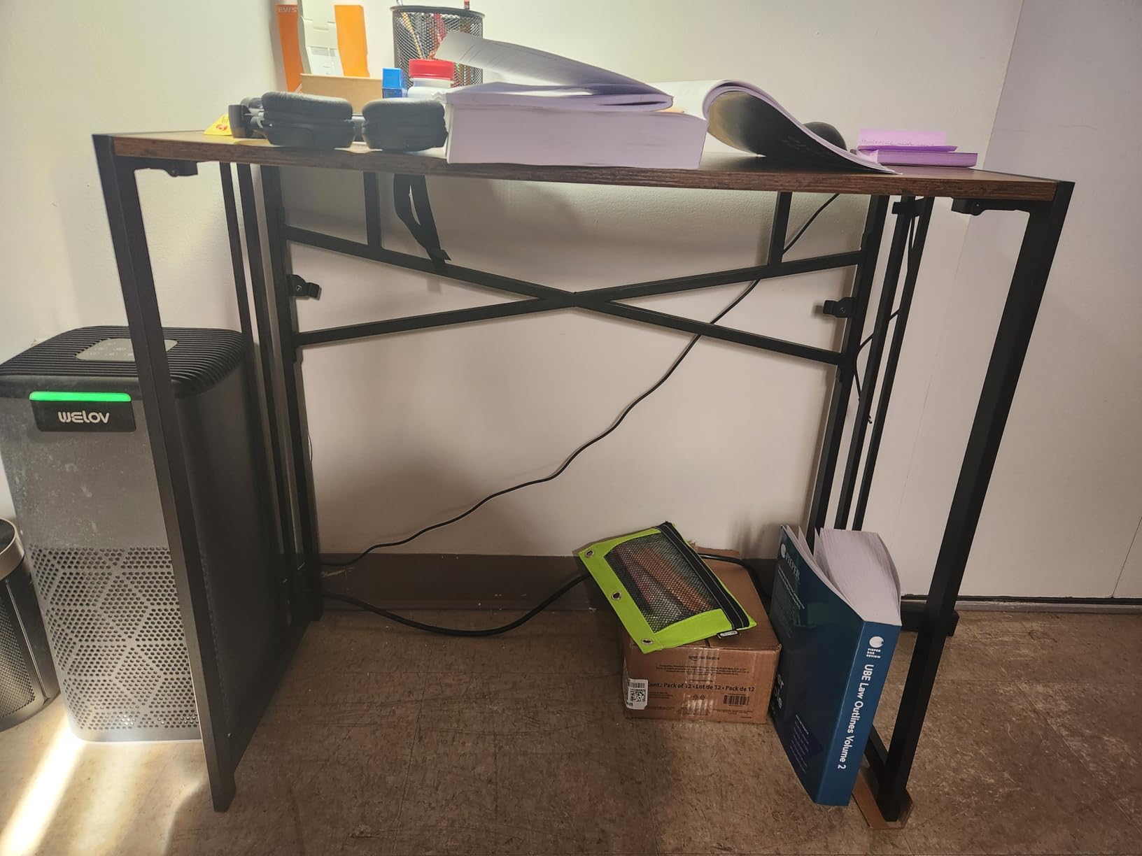 Lutown-Teen Folding Computer Desk 32 inch, Black | Small Folding Desk for Writing & Gaming, Small Space Office Desk, No Assembly Required customer photo 2
