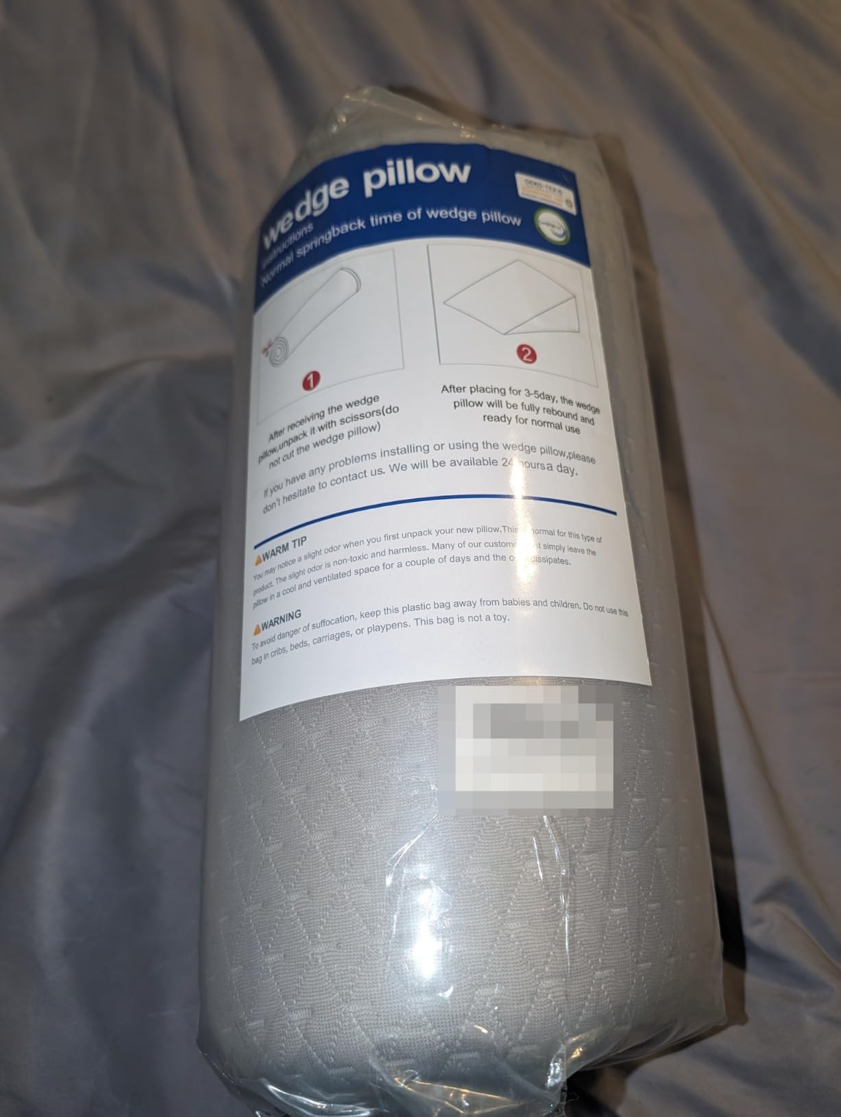 Ruqmuis Wedge Pillow for Acid Reflux, Bed Wedge Pillow for Headboard 10
