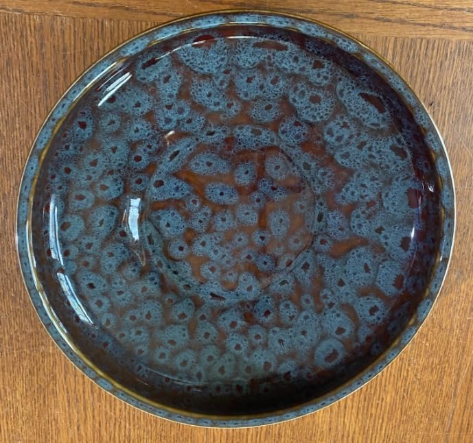 Ceramic Fruit Bowl for Kitchen Counter, Decorative Pedestal Bowl for Table Countertop, Large Footed Serving Bowl, 10.2 Inch (peacock Green) customer photo 1